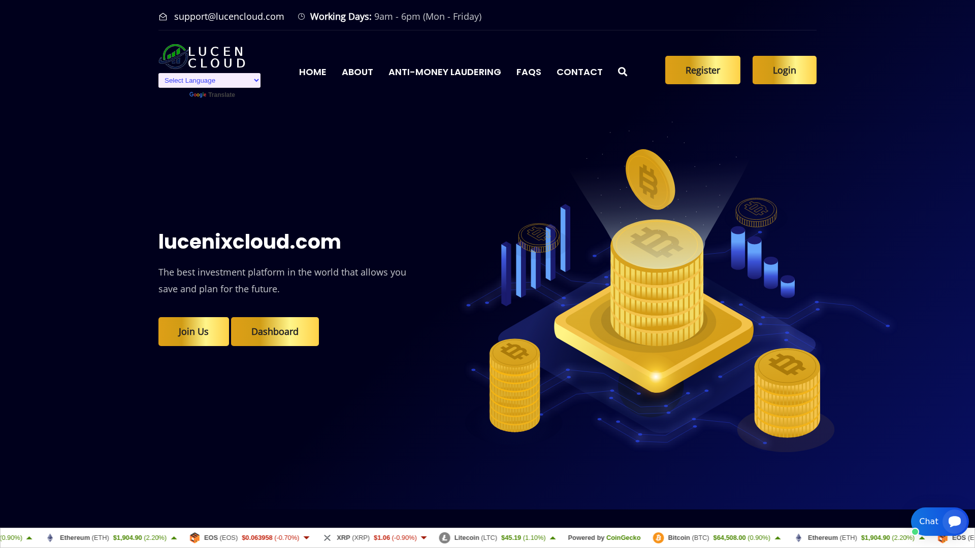 Screenshot of lucenixcloud.com