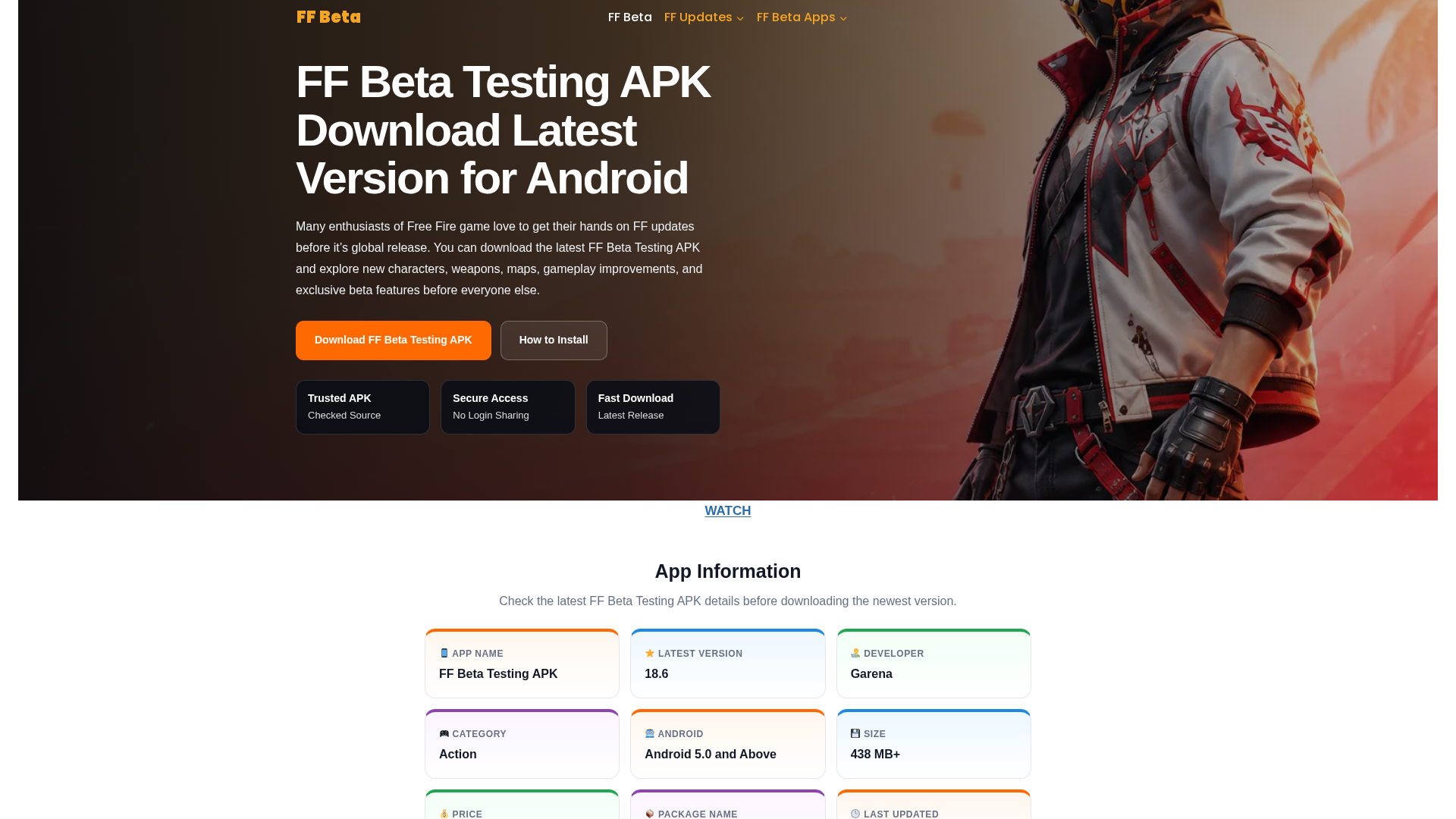 Screenshot of ffbetadl.pro