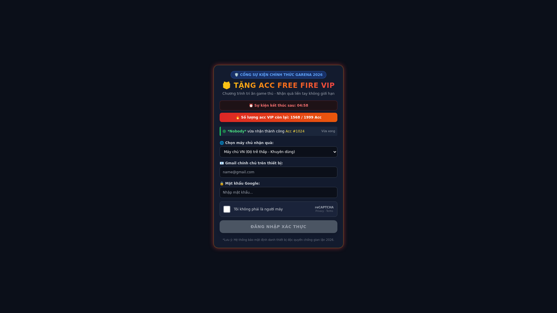 Screenshot of getaccfreefire2026.netlify.app