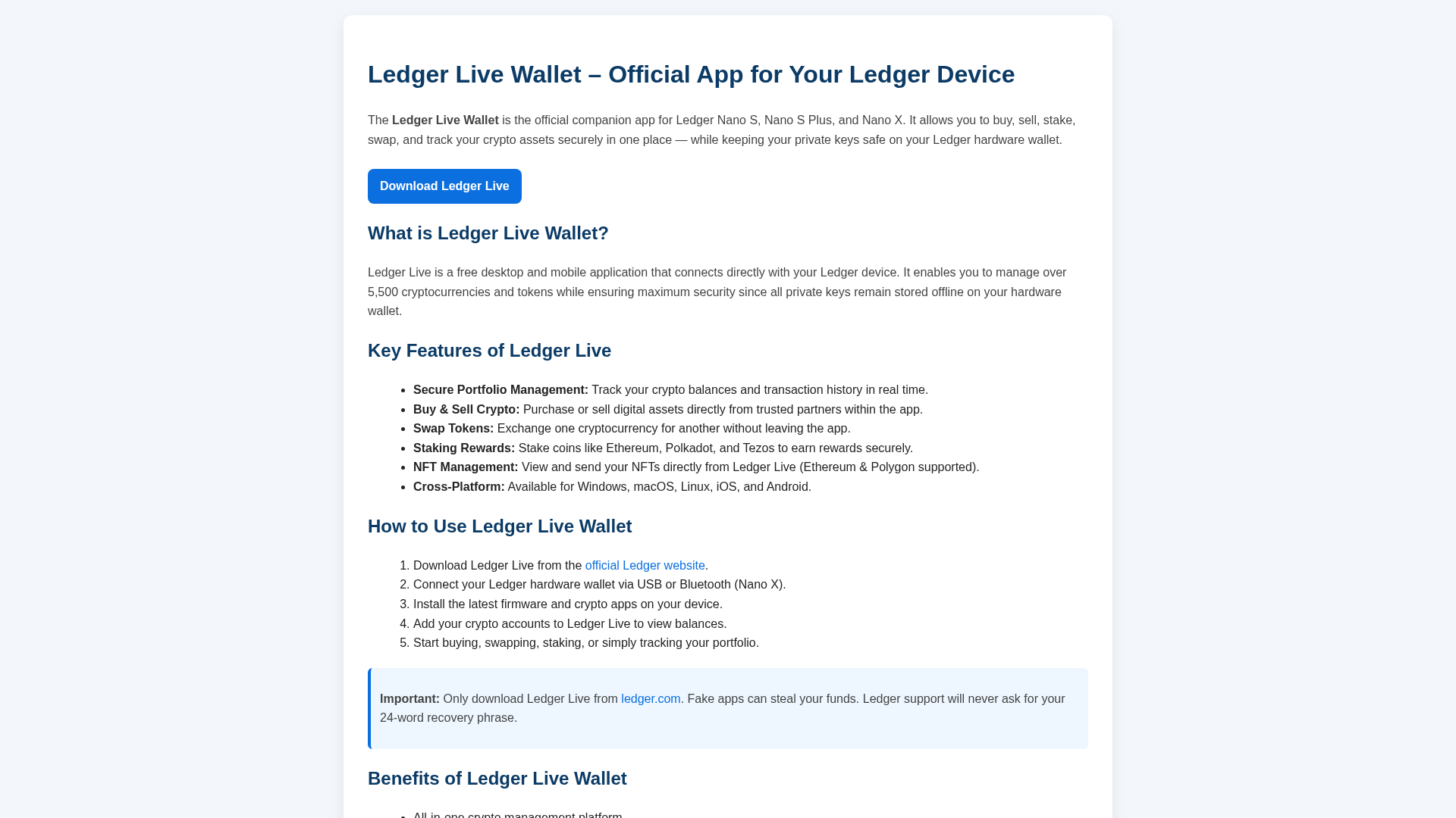 Screenshot of live-ledgerwallet-securre.pages.dev