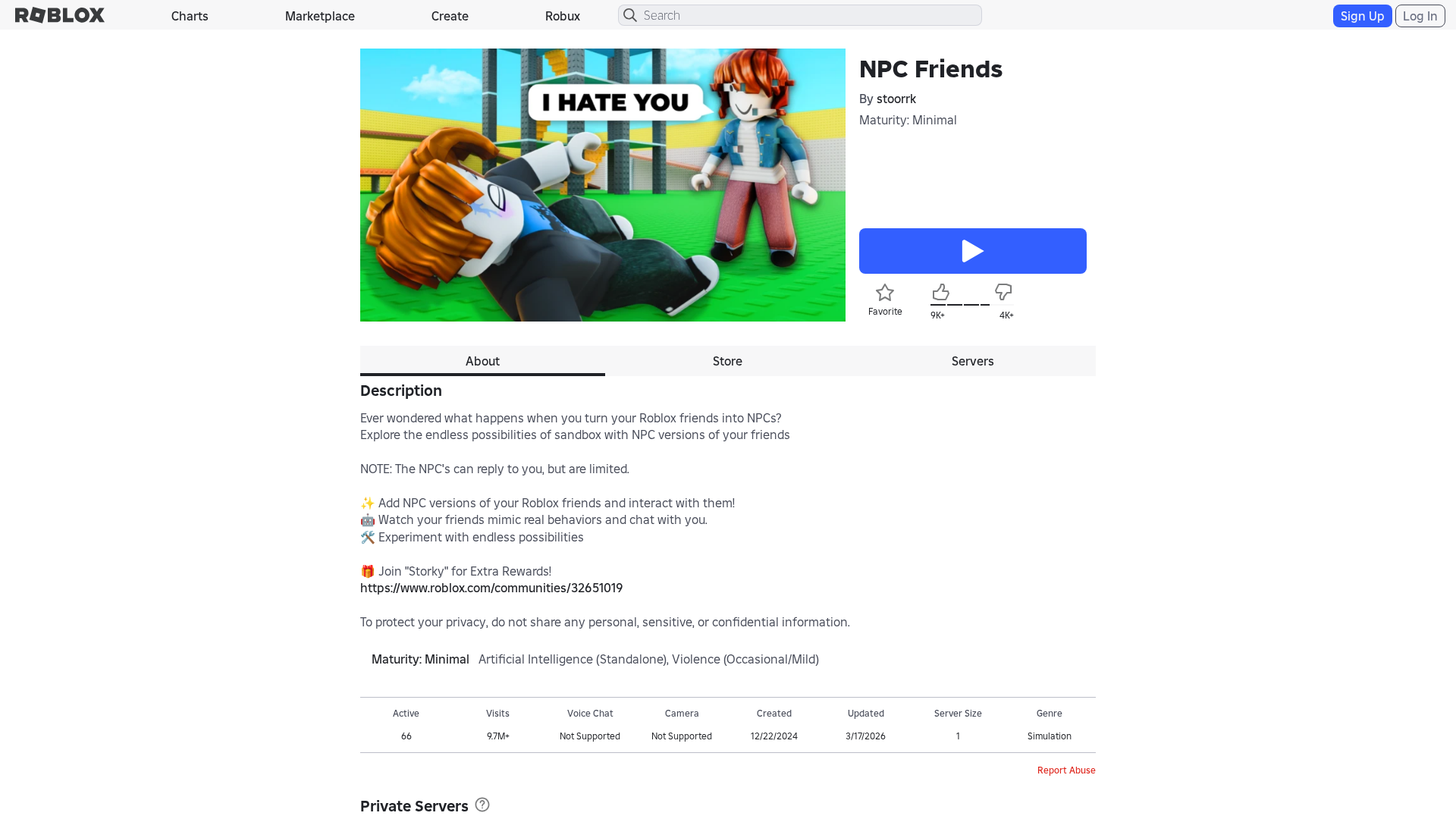 Screenshot of www.roblox.com.bi