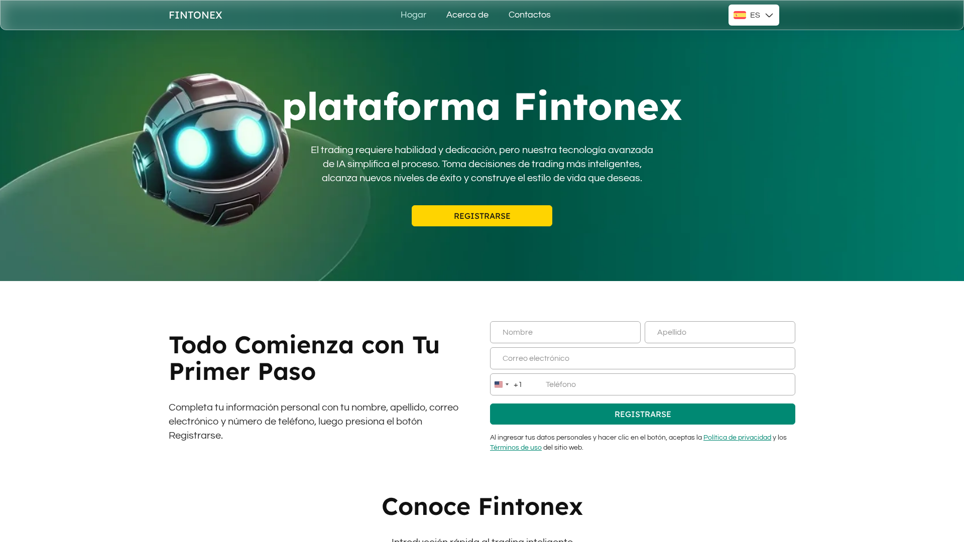 Screenshot of fintonex-ai.live