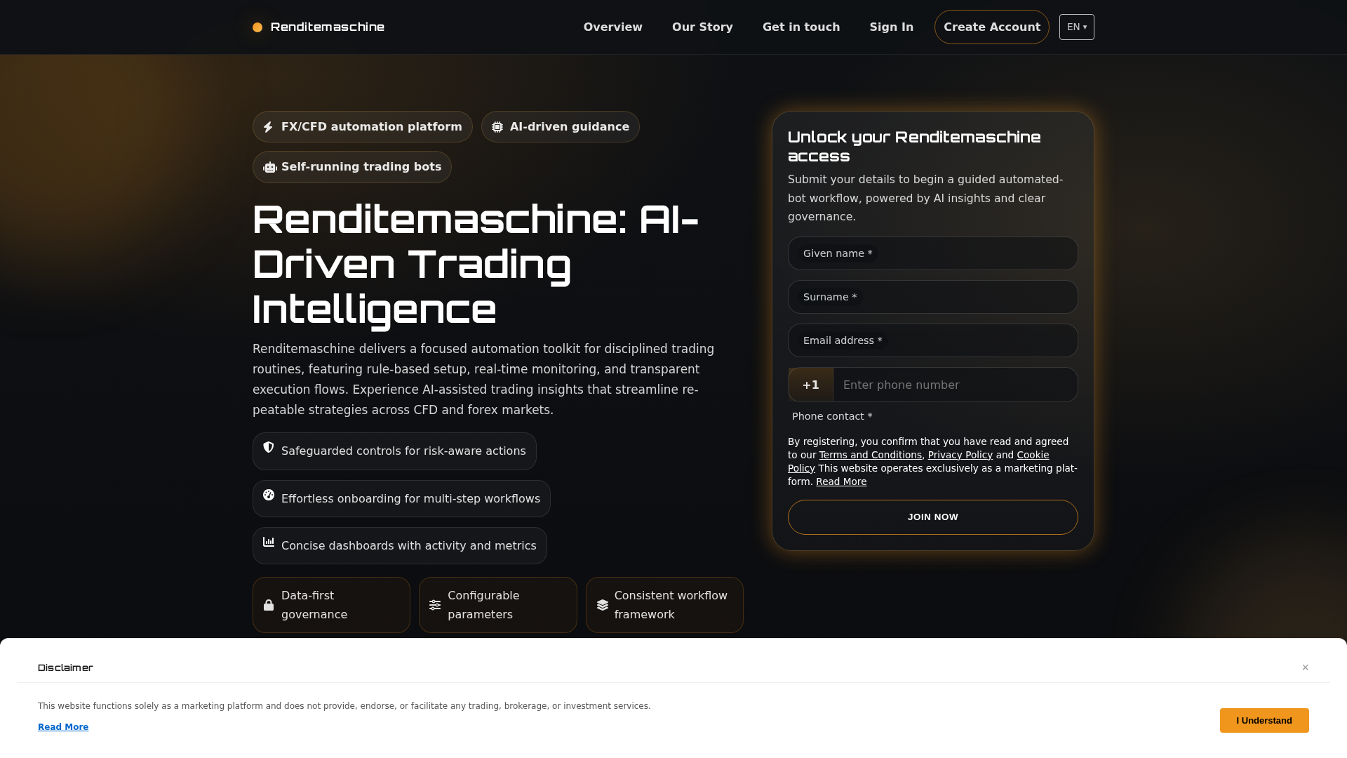 Screenshot of renditemaschineengine.com