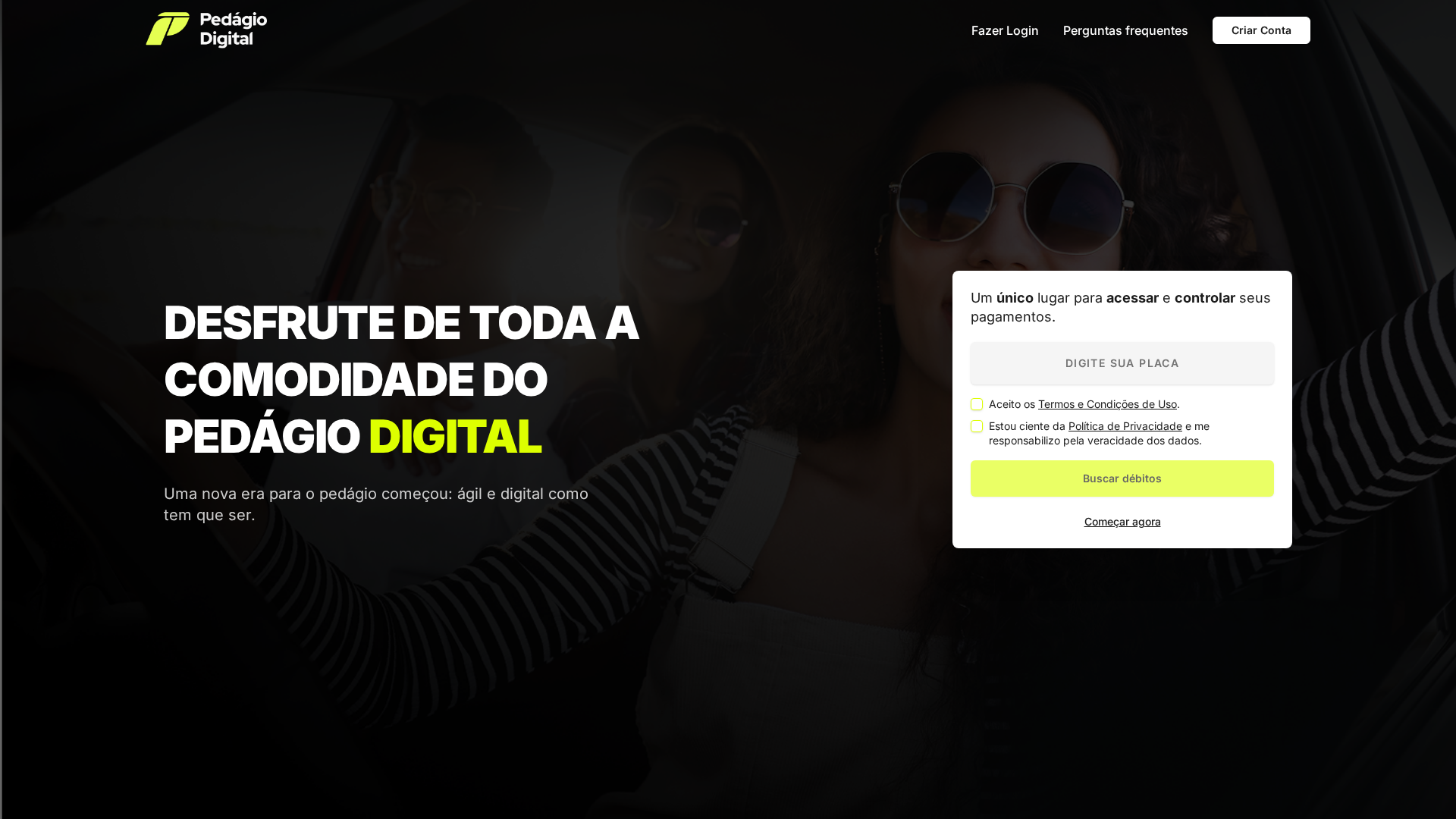 Screenshot of pagar.freeflow-pedagio.com