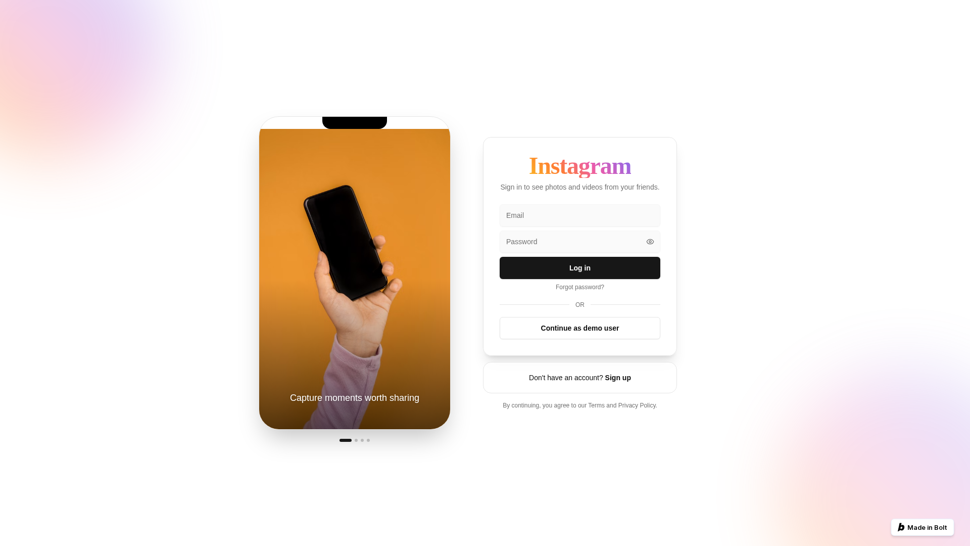 Screenshot of instagram-clone-app-cyi5.bolt.host
