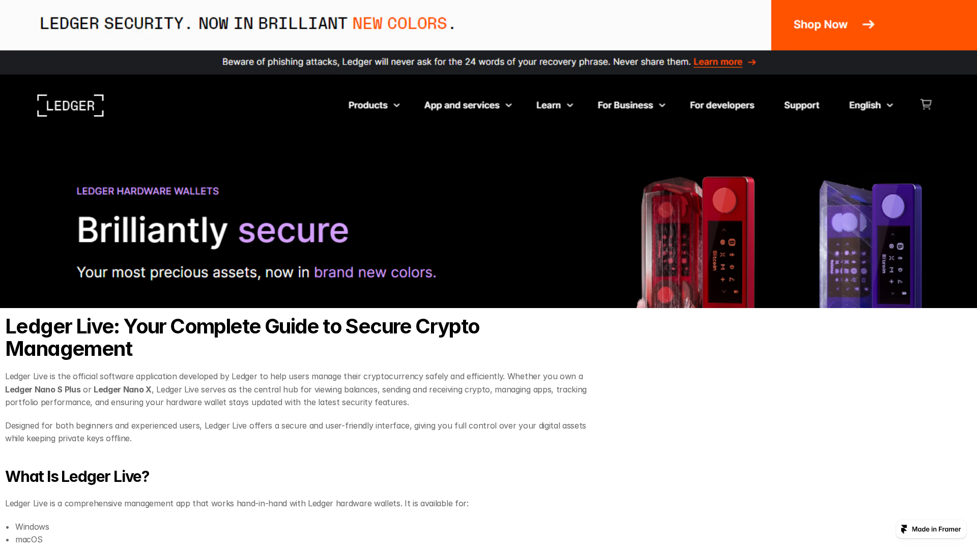 Screenshot of ledgeerliv.framer.media