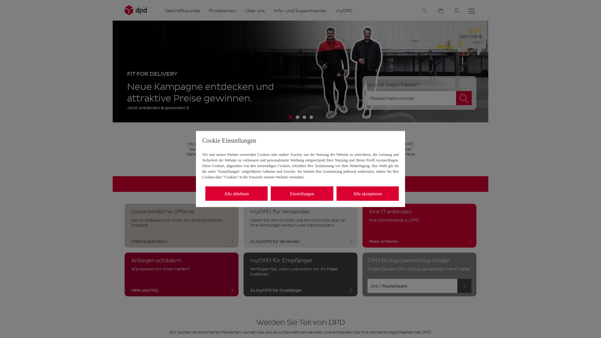 Screenshot of dpd.ch-postw.com