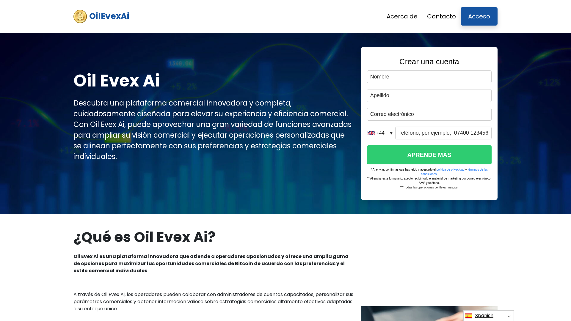 Screenshot of oil-evex-ai.com