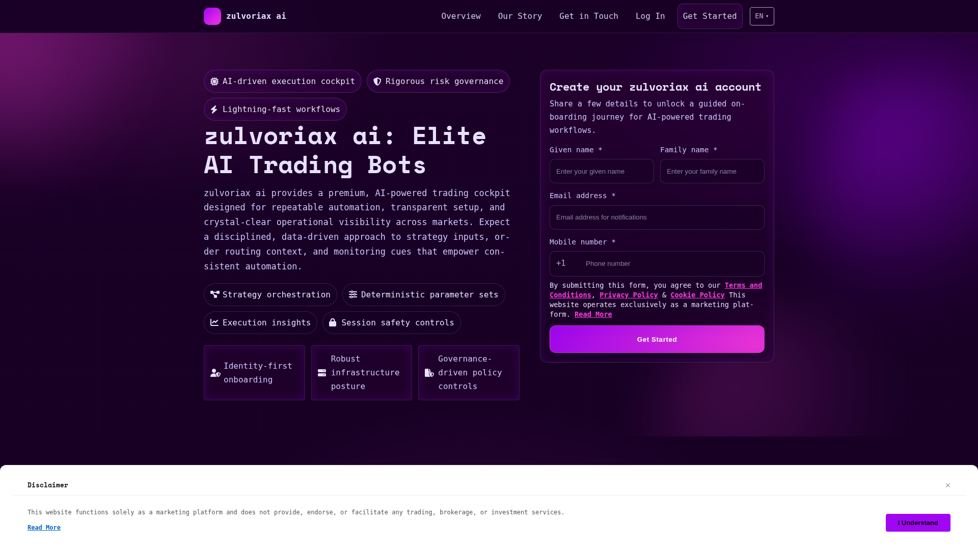 Screenshot of zulvoriaxai.digital