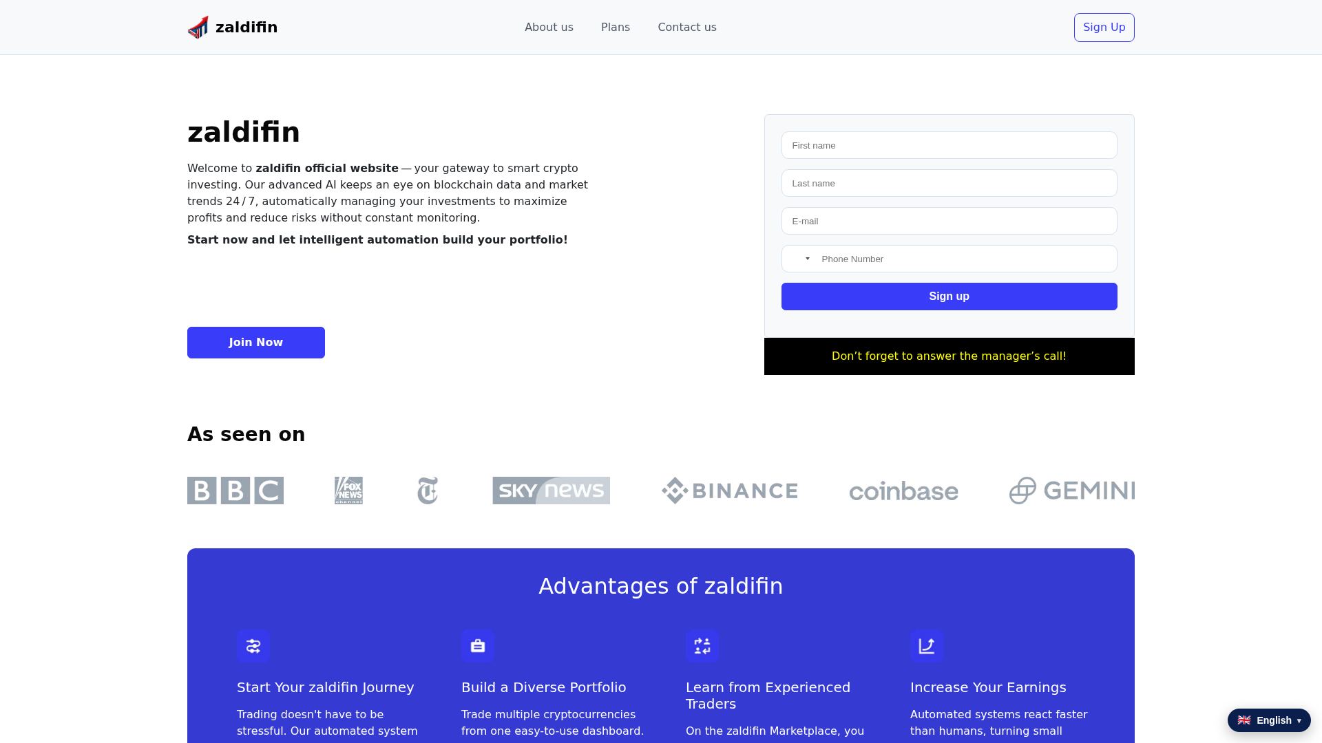 Screenshot of zaldifin.net