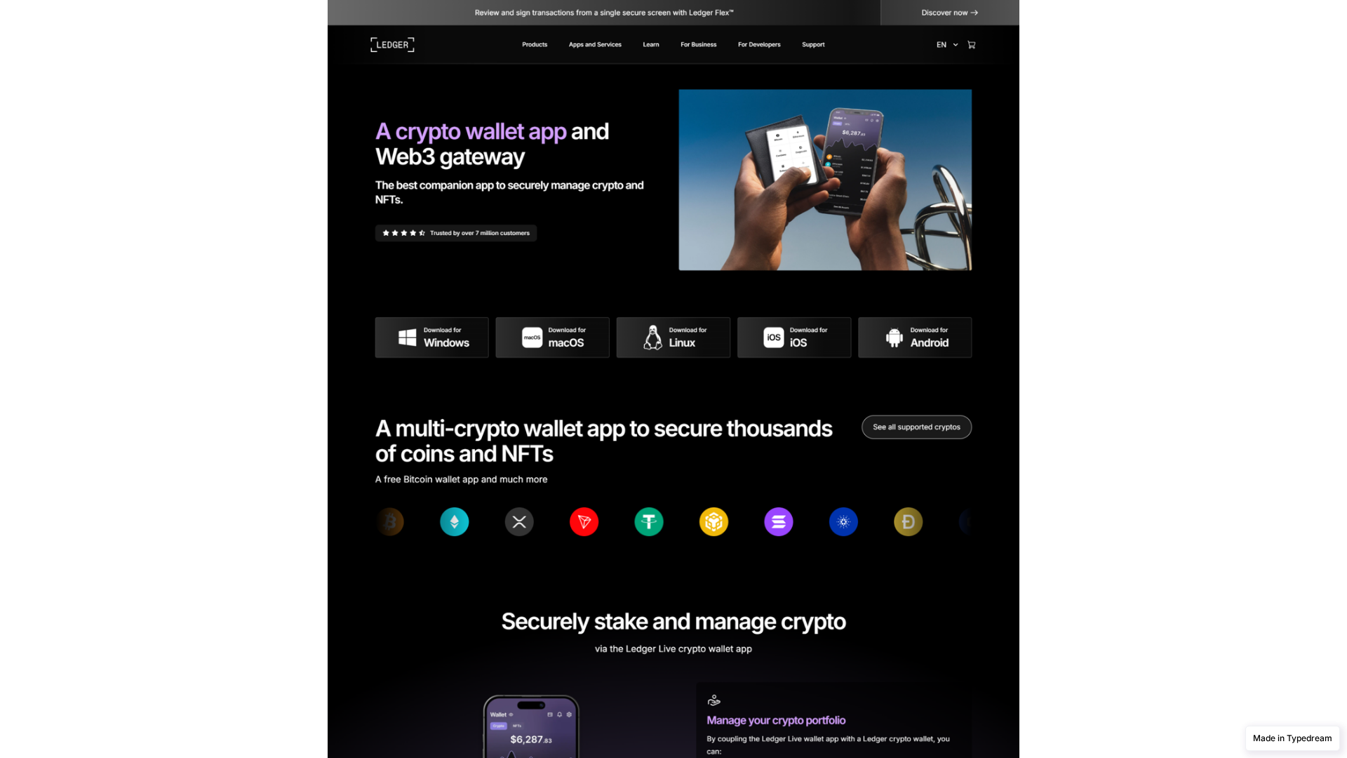 Screenshot of welcome-ledger-statr.typedream.app