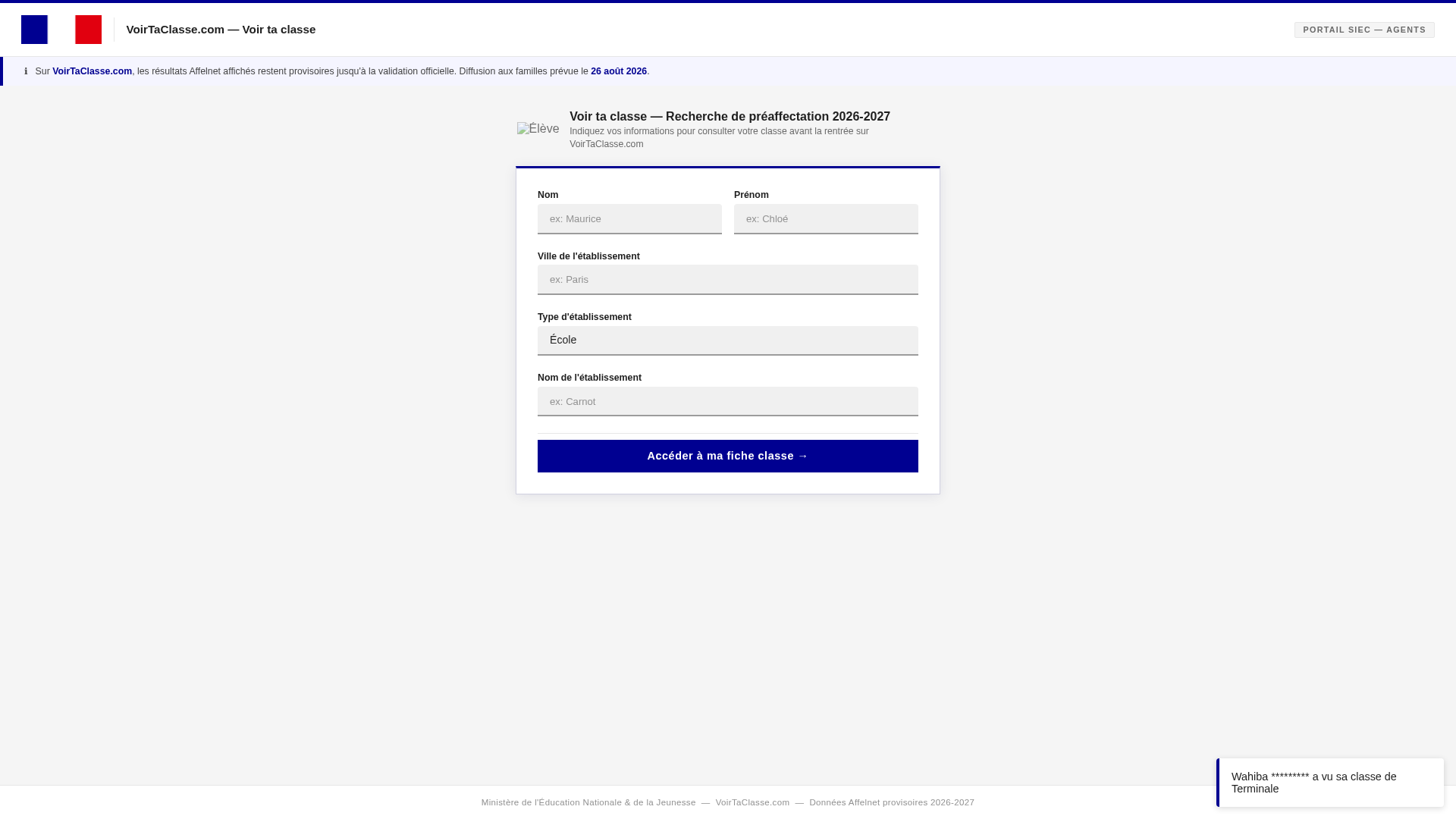 Screenshot of voirtaclasse.com