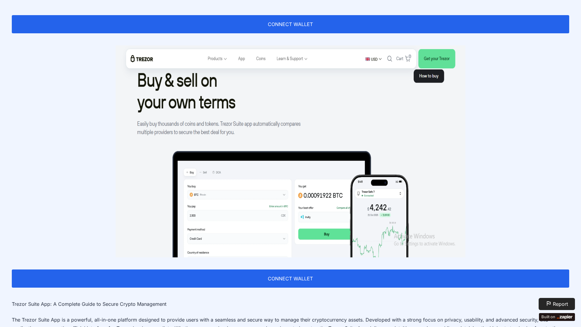 Screenshot of trezoapp-page.zapier.app