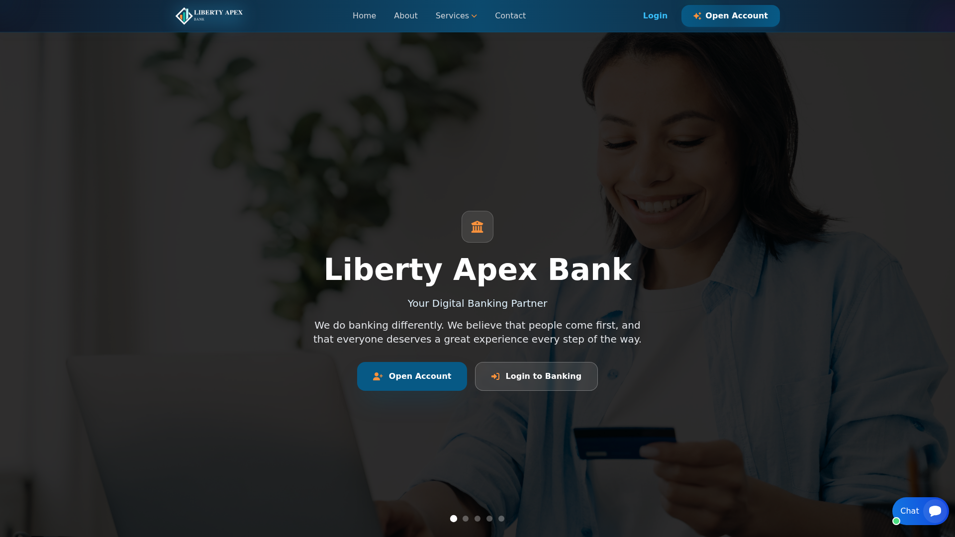 Screenshot of libertyapexbank.com