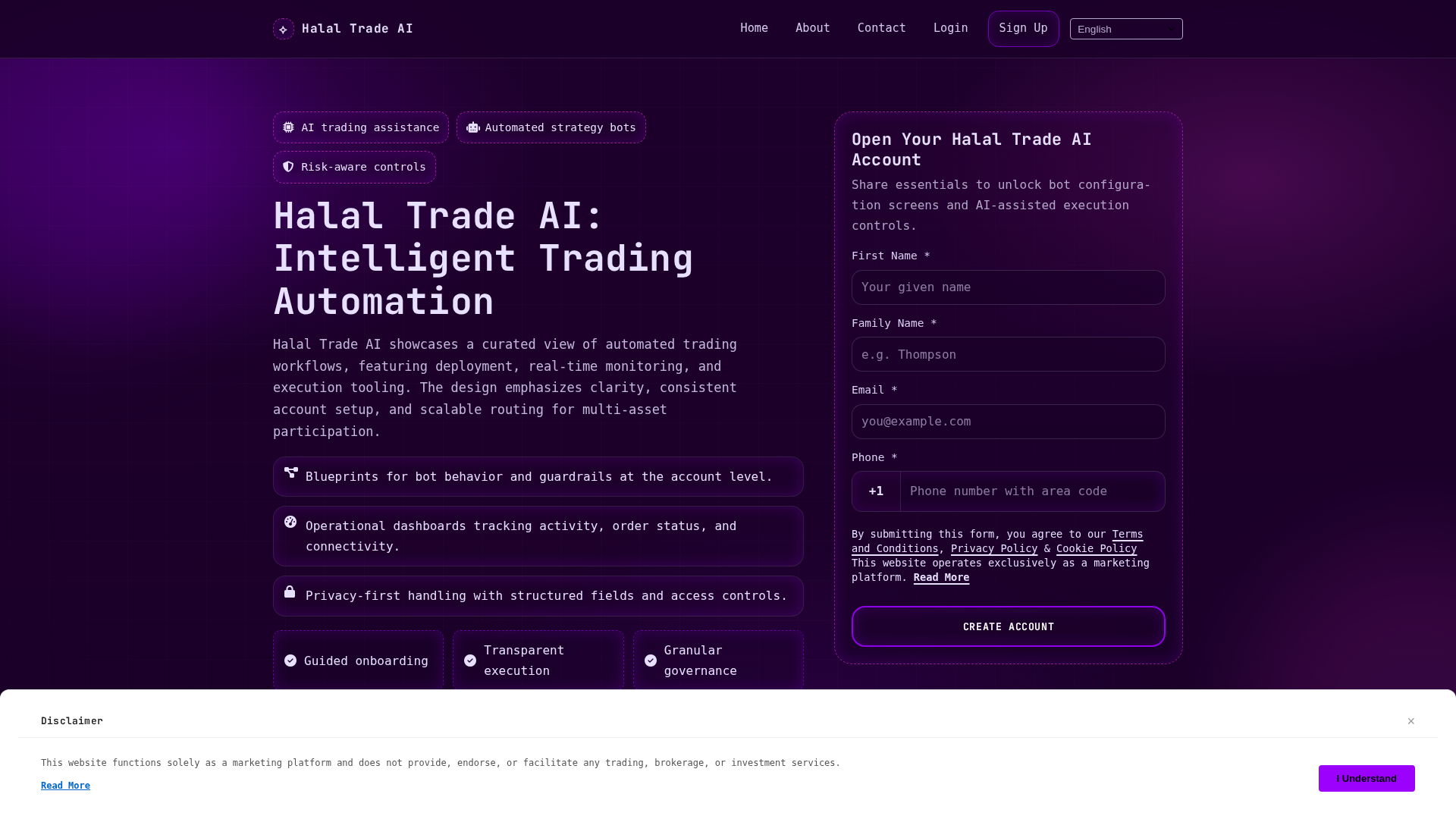 Screenshot of halaltradeaisystem.com