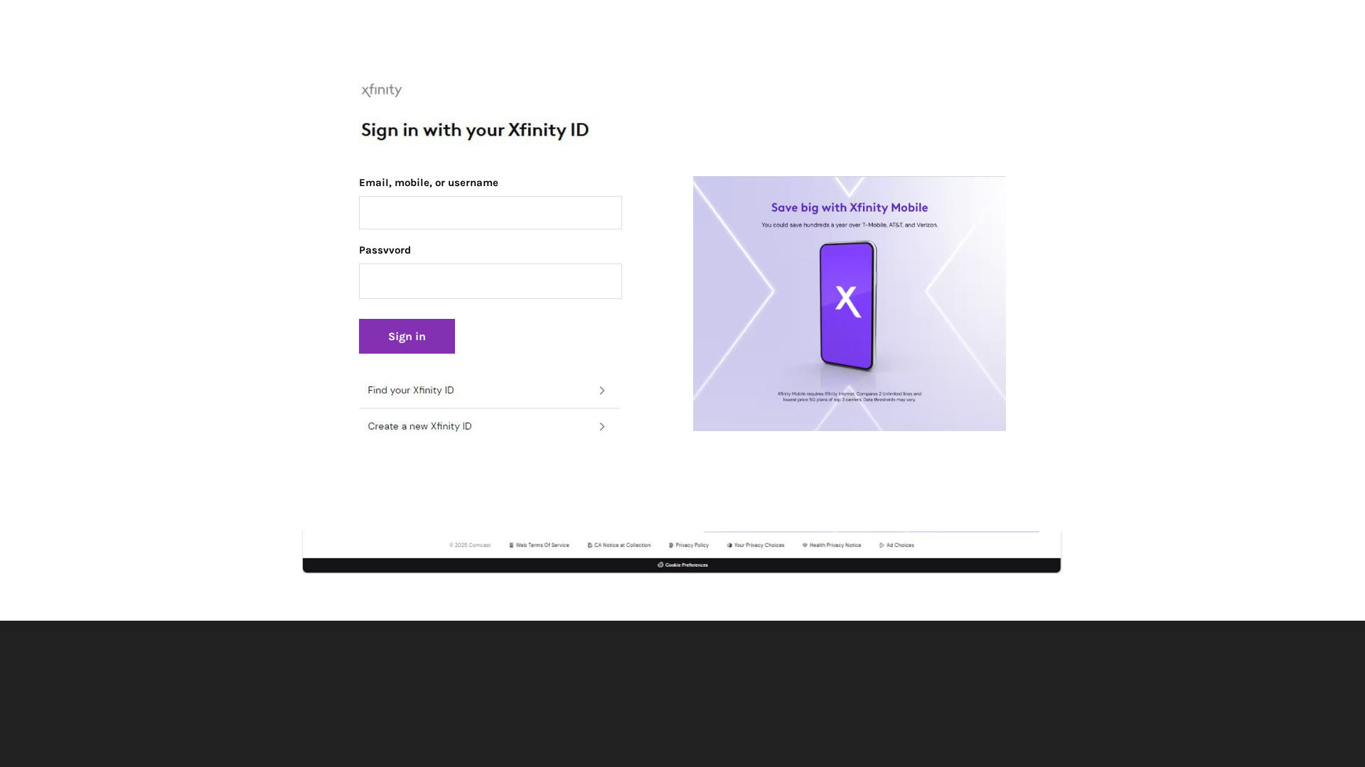 Screenshot of www.connet-xfiinity.weebly.com