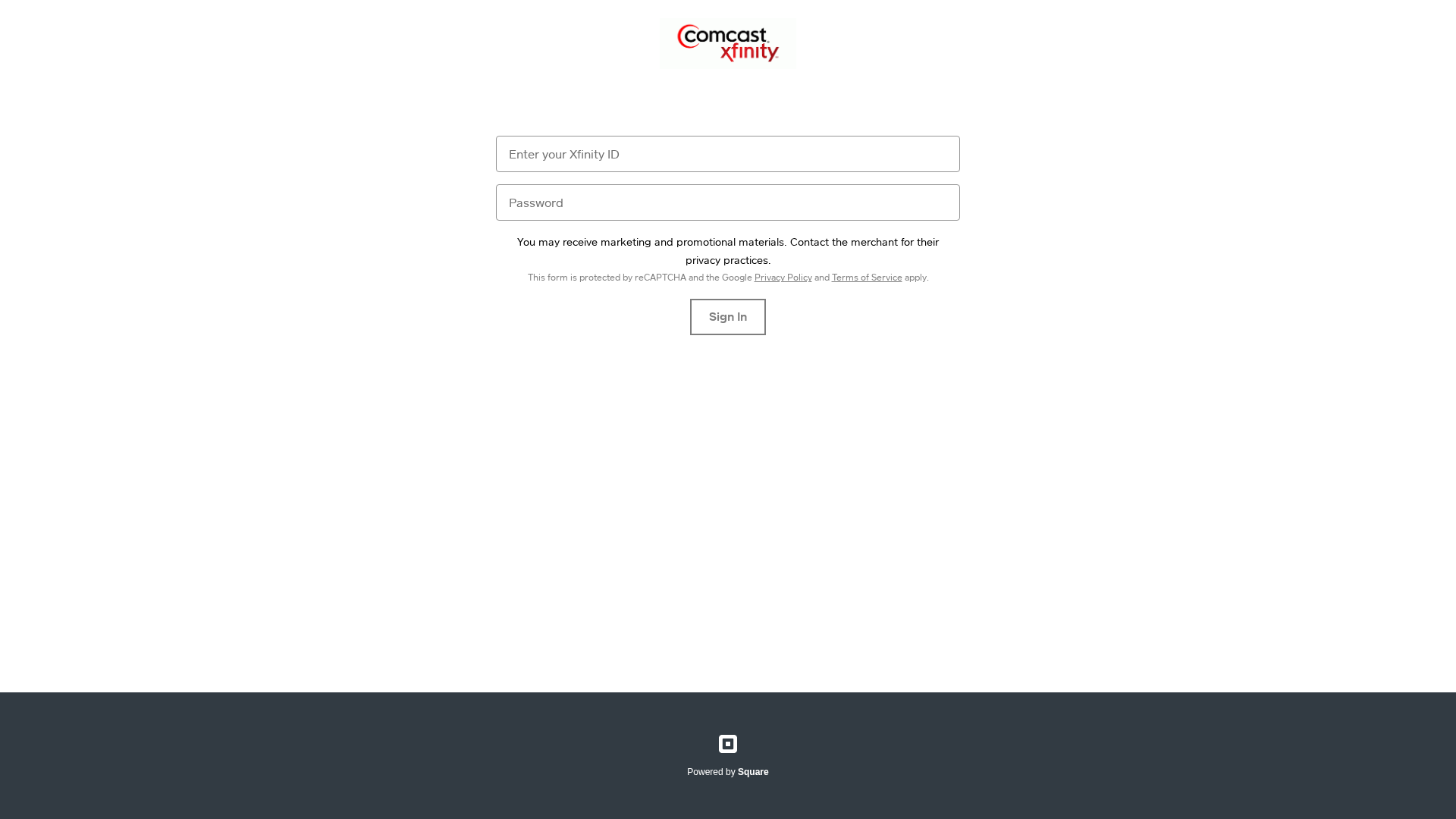 Screenshot of xfiniity-update.square.site
