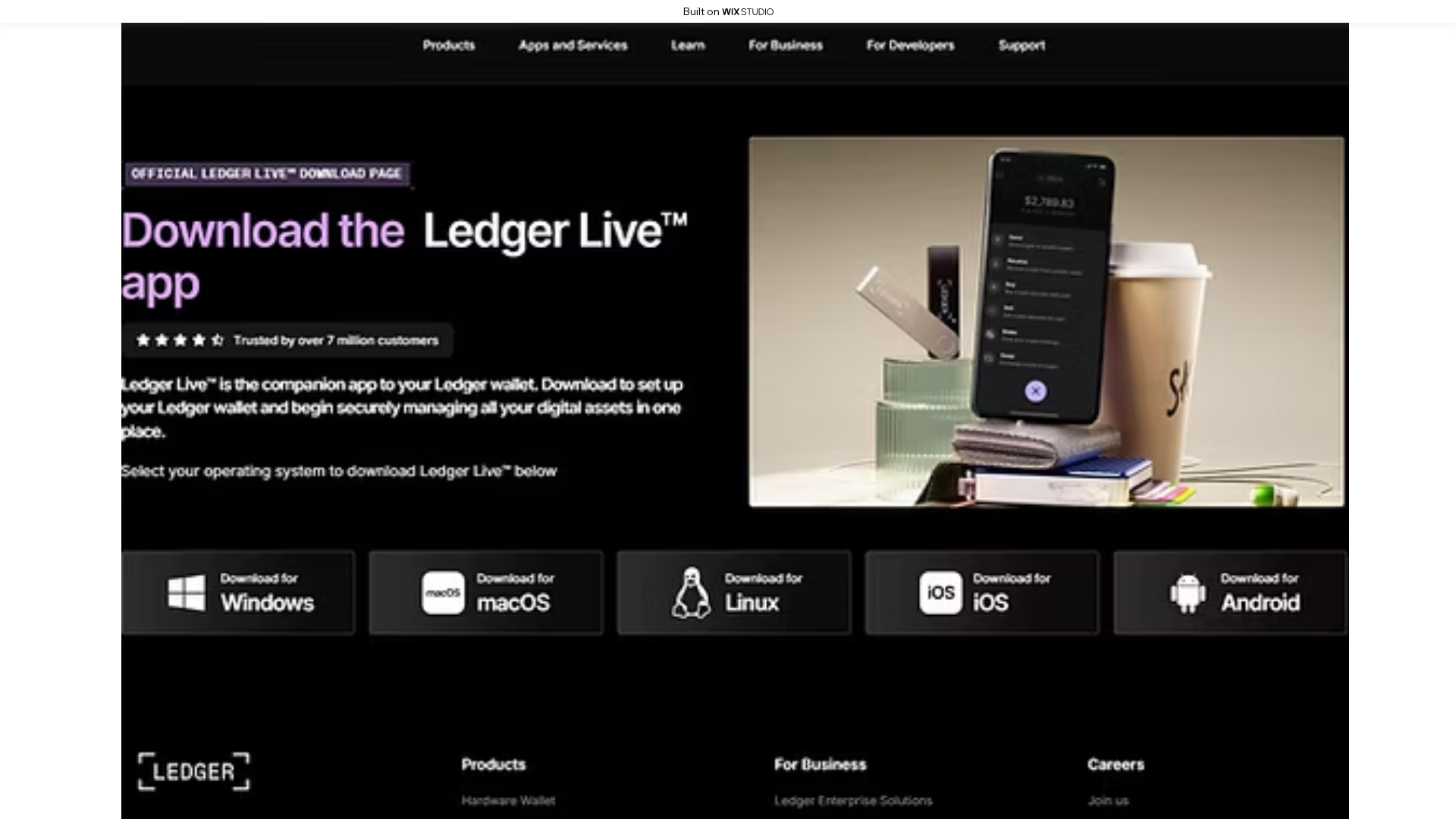 Screenshot of hompage-ledgrlives.wixstudio.com