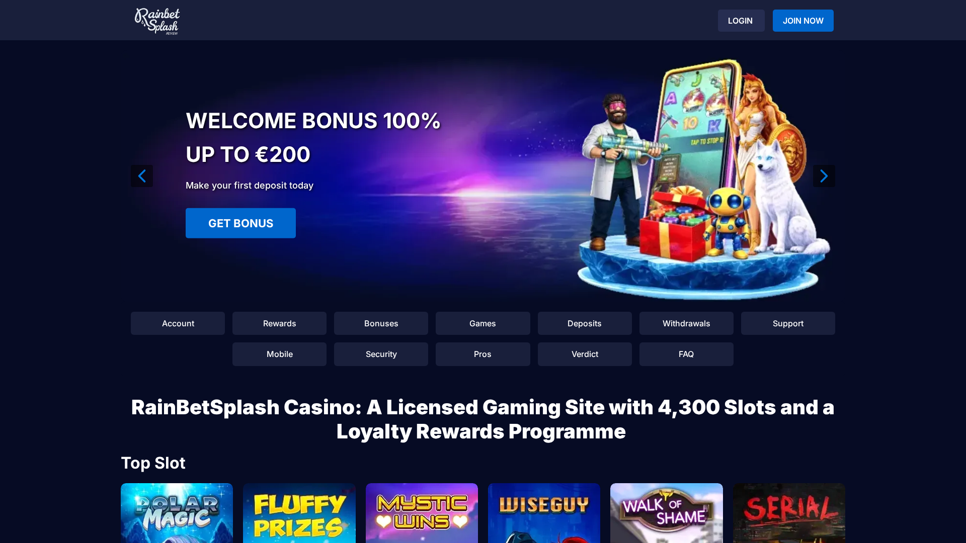 Screenshot of rainbet-splash.com
