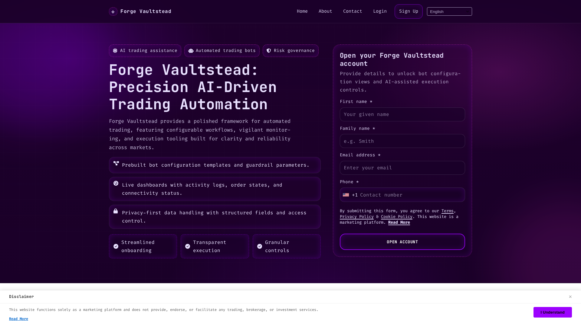 Screenshot of forgevaultstead.digital