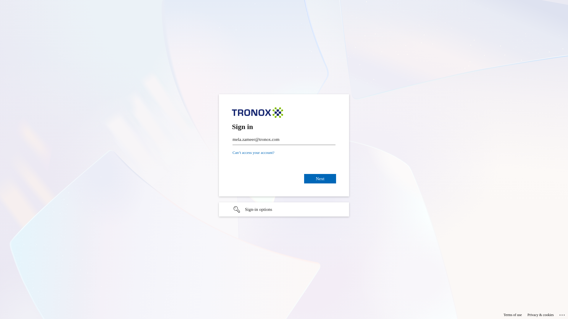 Screenshot of authentication.ms