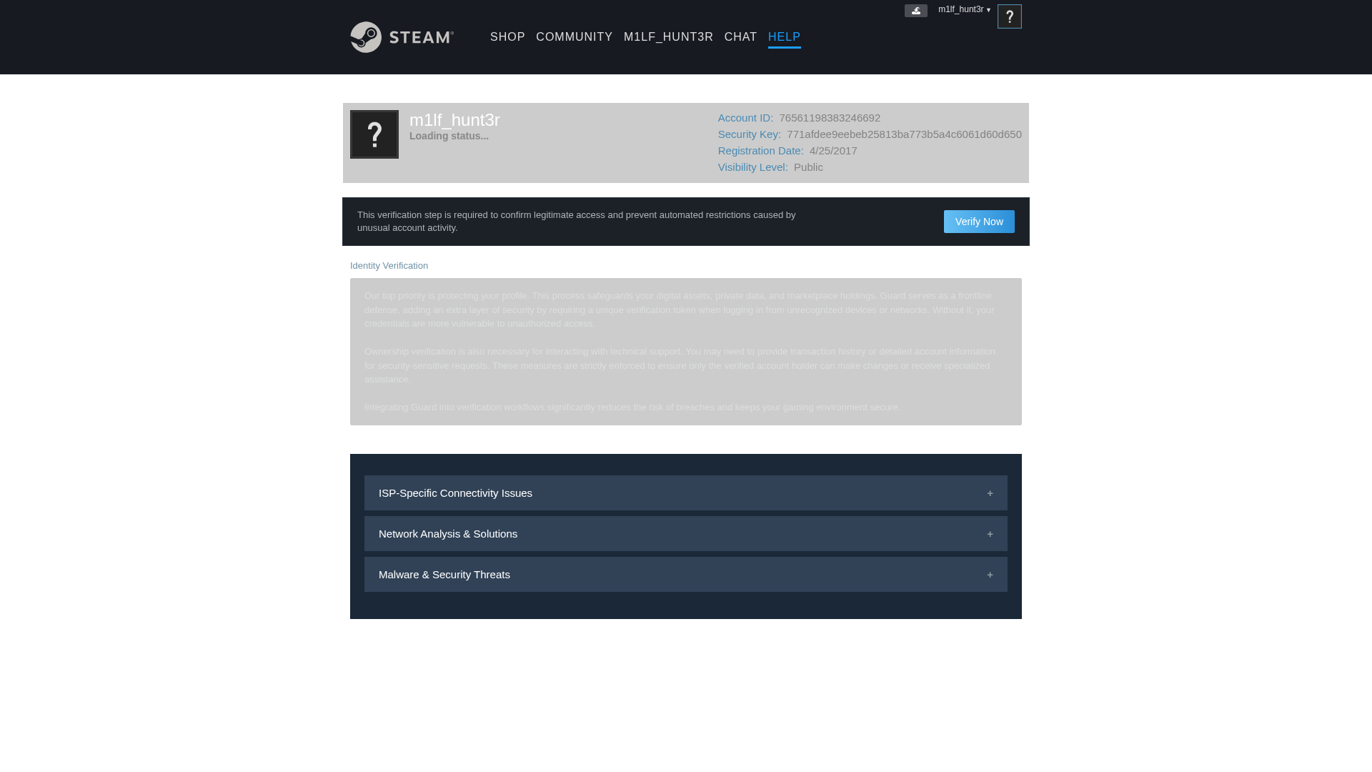 Screenshot of steam.valvesecureip.com