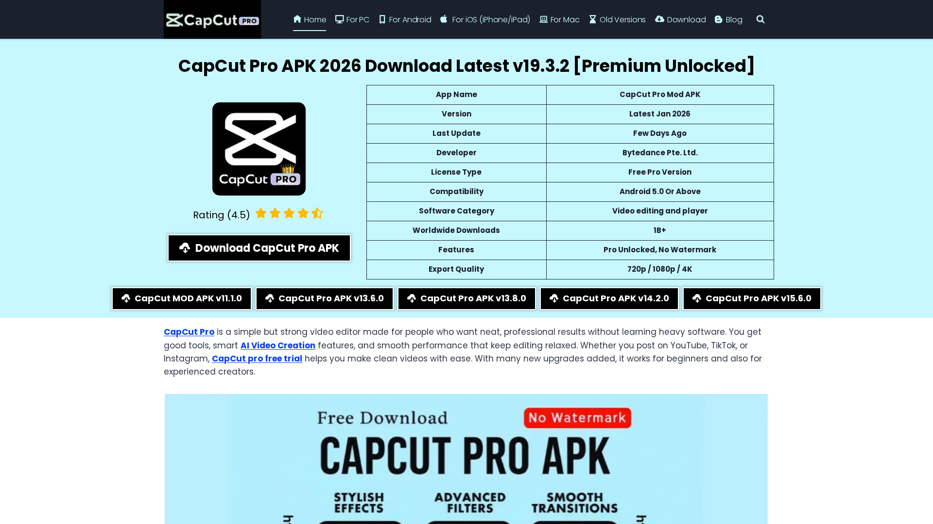 Screenshot of capcutapks.com.co