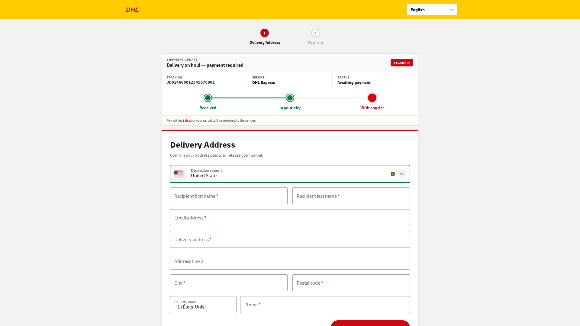 Screenshot of express-delivery-hold.com