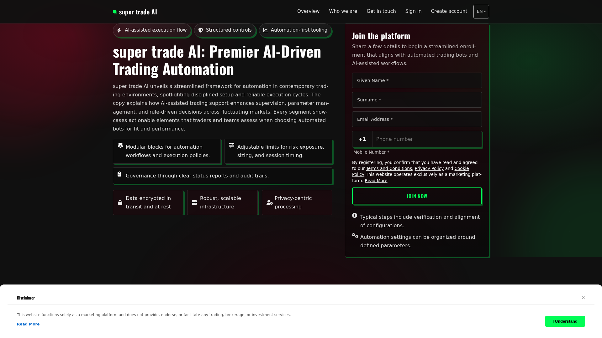 Screenshot of super-tradeai.com