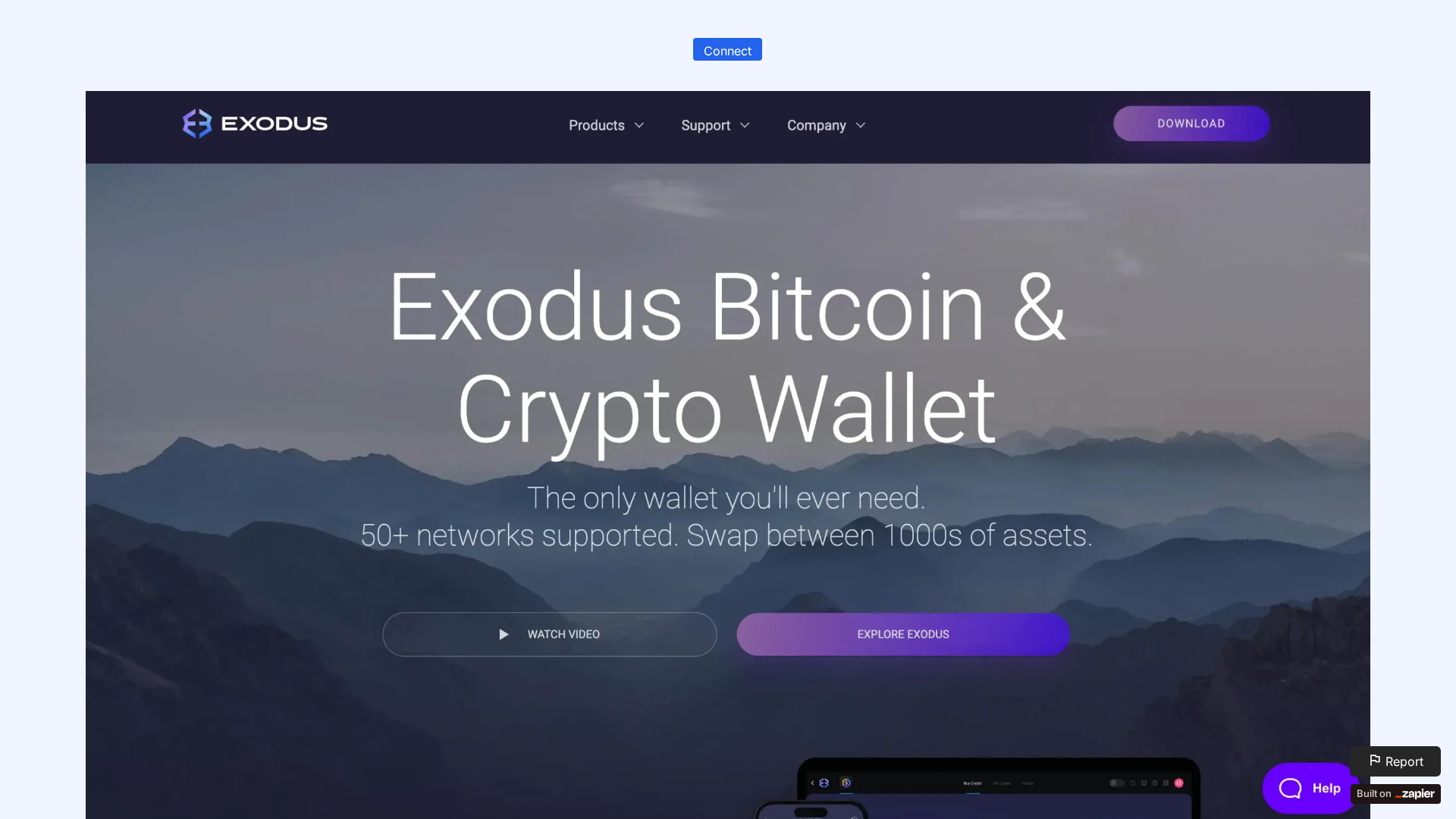 Screenshot of web3-exdus.zapier.app
