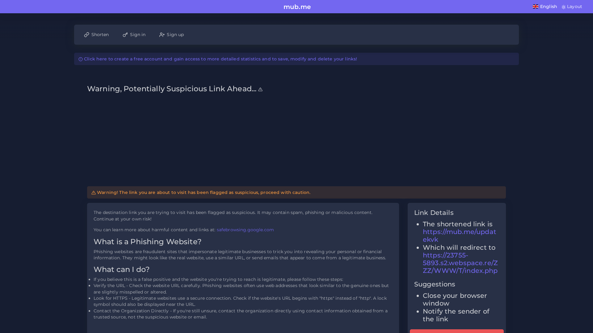 Screenshot of mub.me