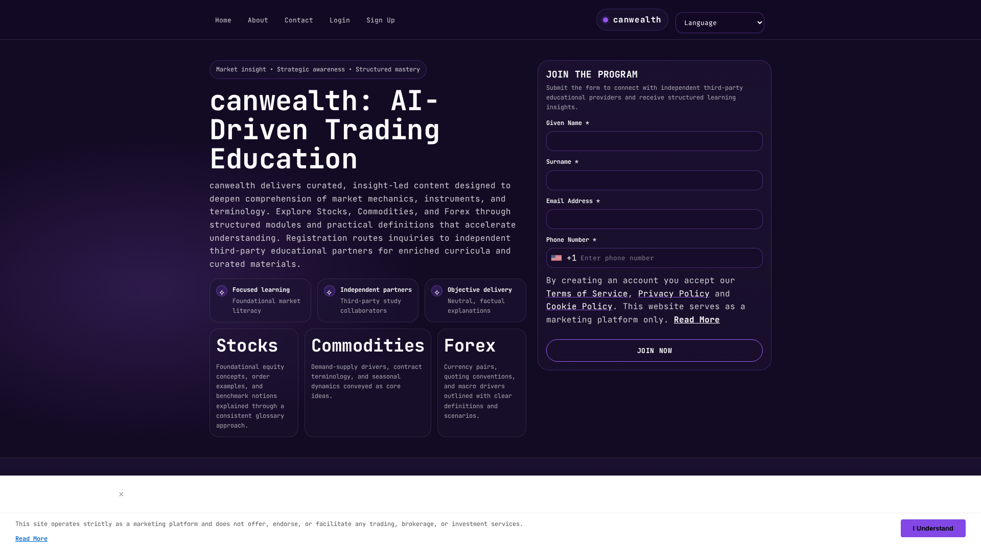 Screenshot of canwealth-app.com