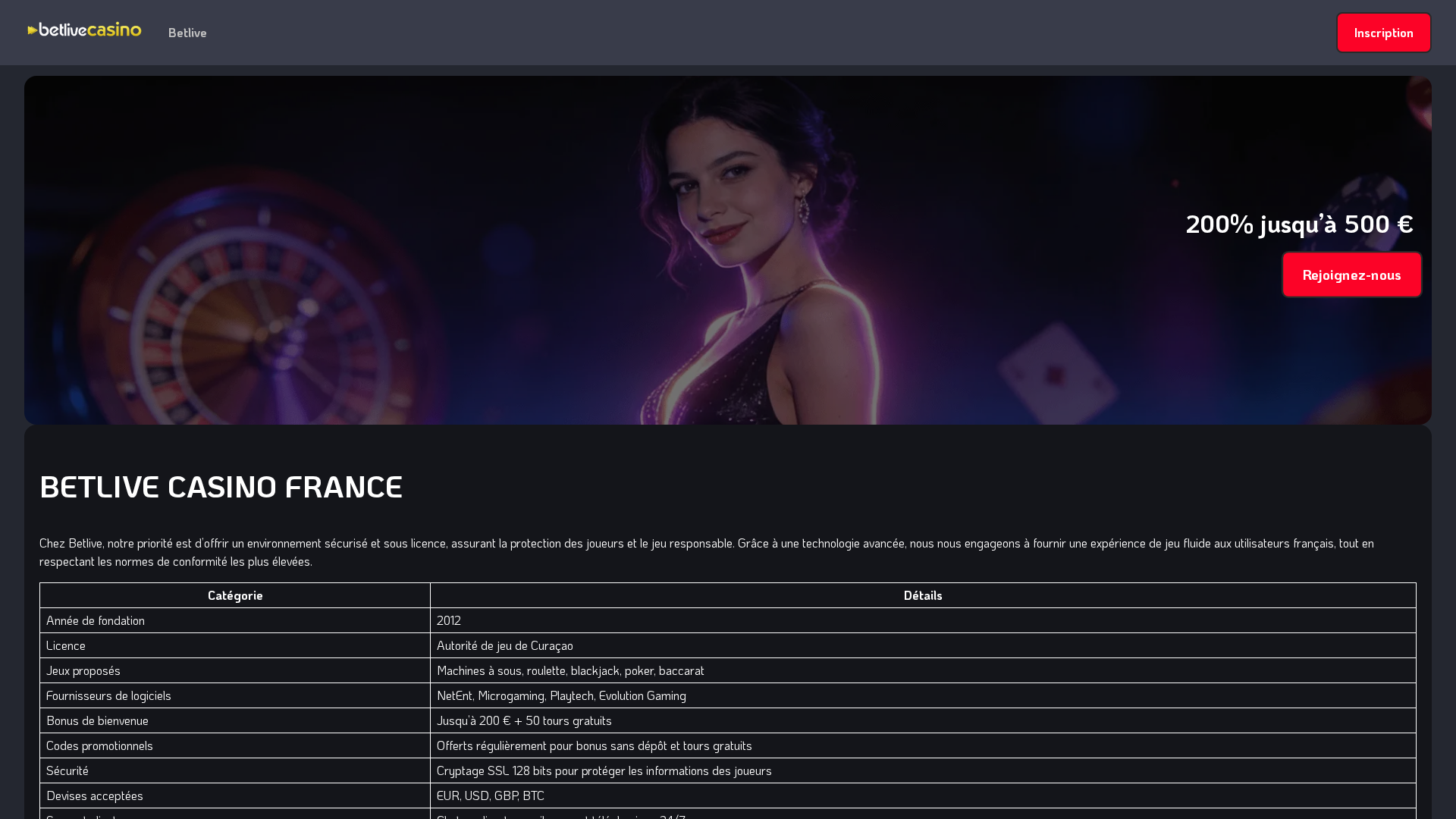Screenshot of casino-betlive1.com