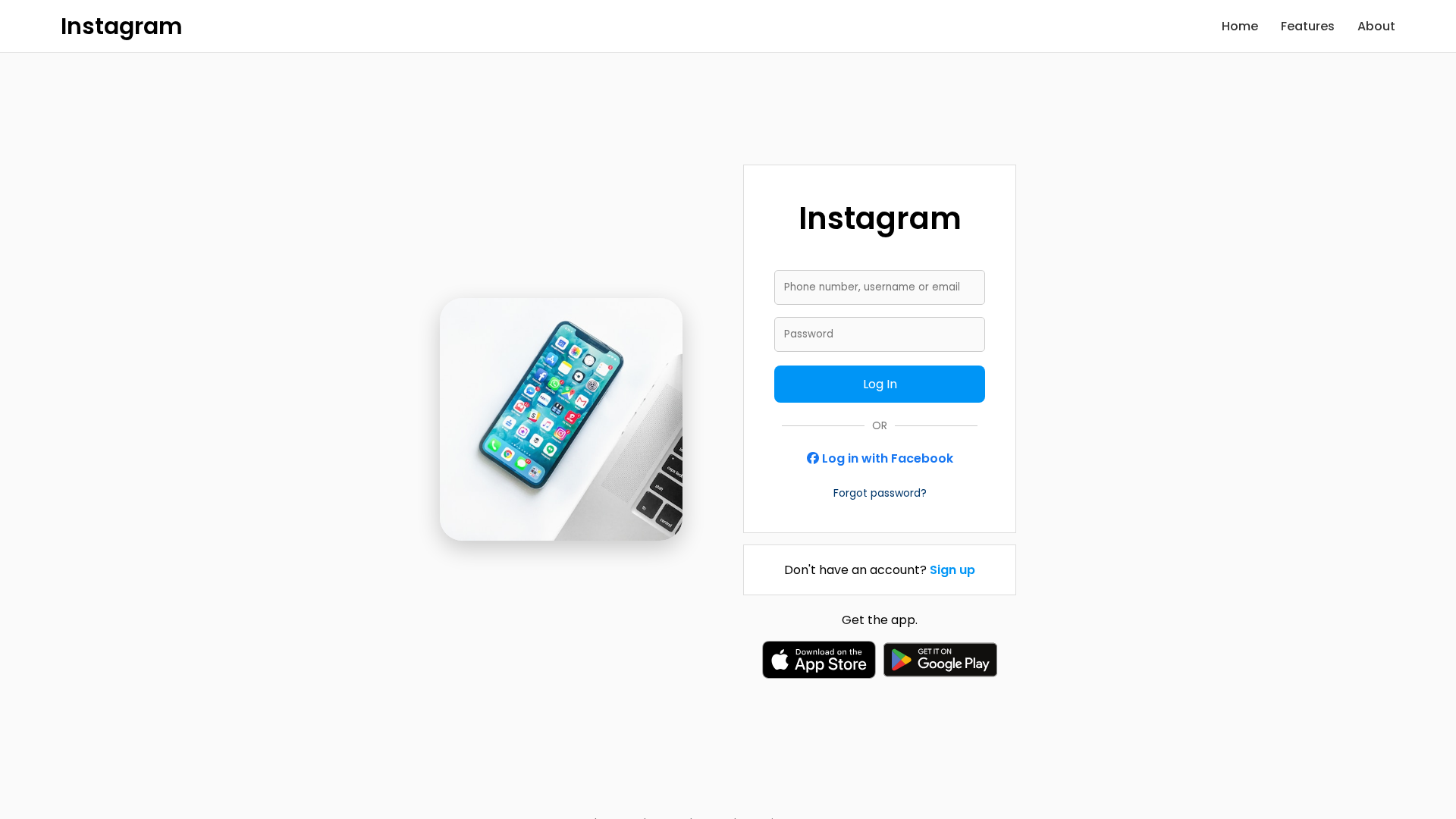 Screenshot of instagram-clone-rust-six.vercel.app