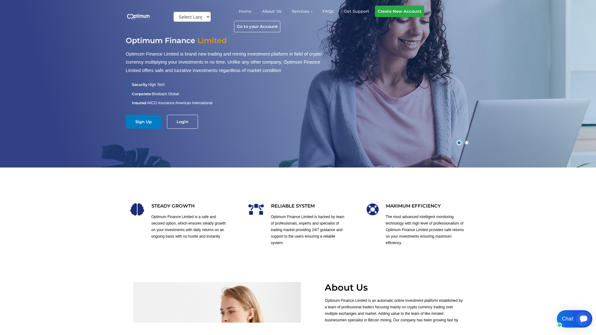 Screenshot of optimumfinancelimited.com