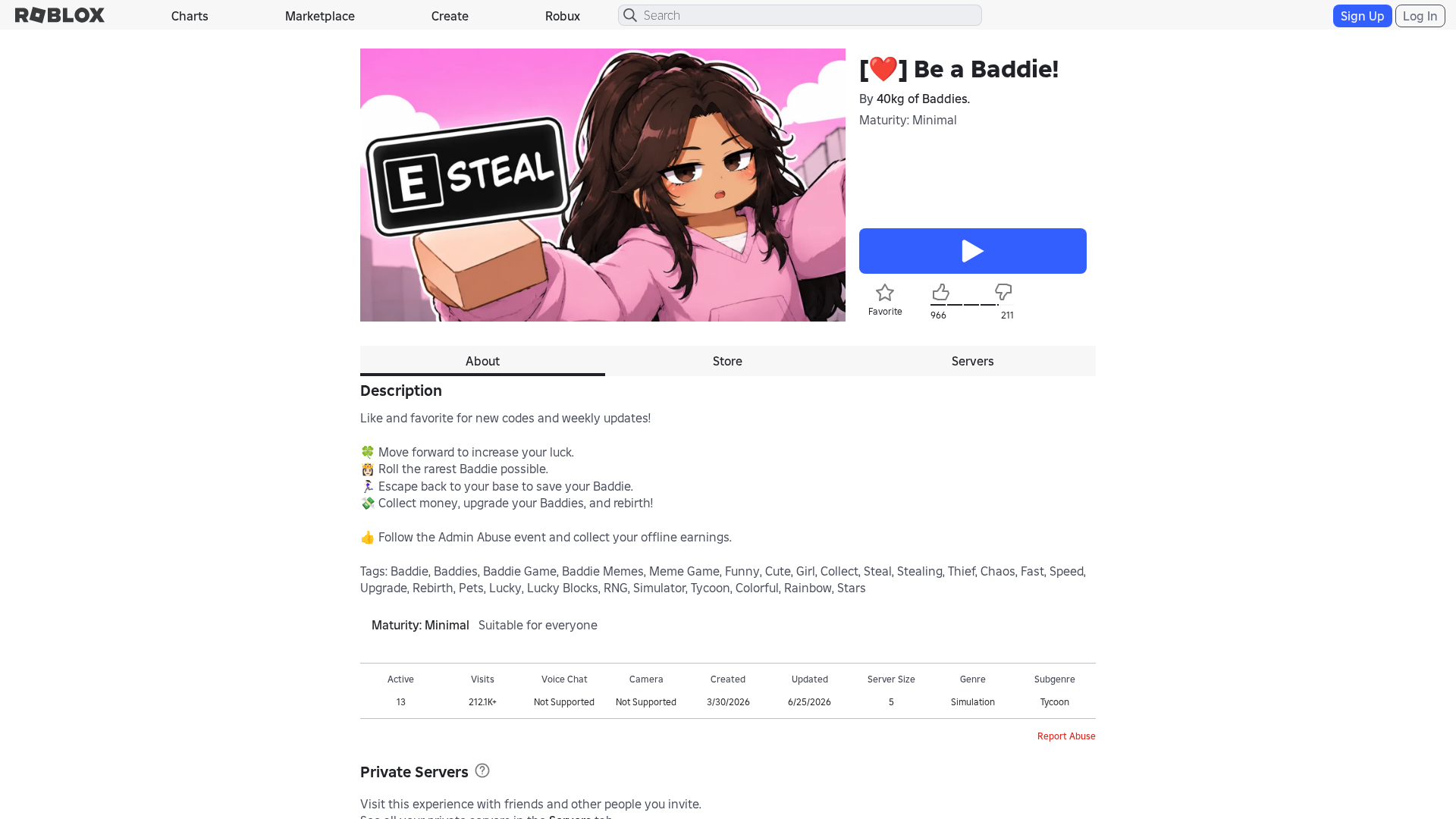 Screenshot of www.roblox.com.bi