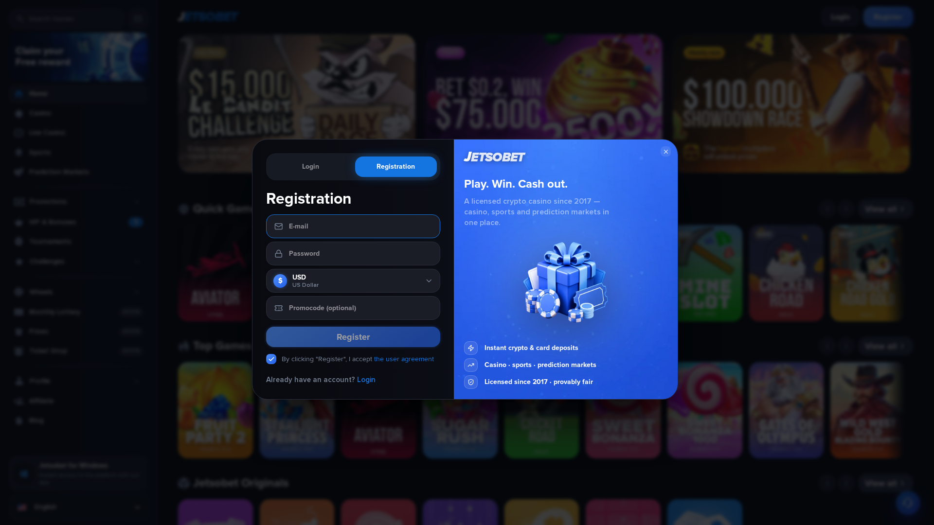 Screenshot of jetsobet.com