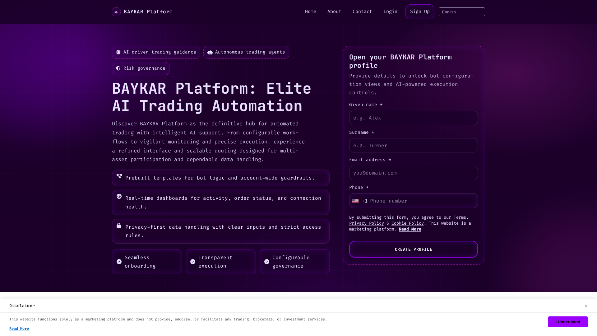 Screenshot of baykar-platform.pro