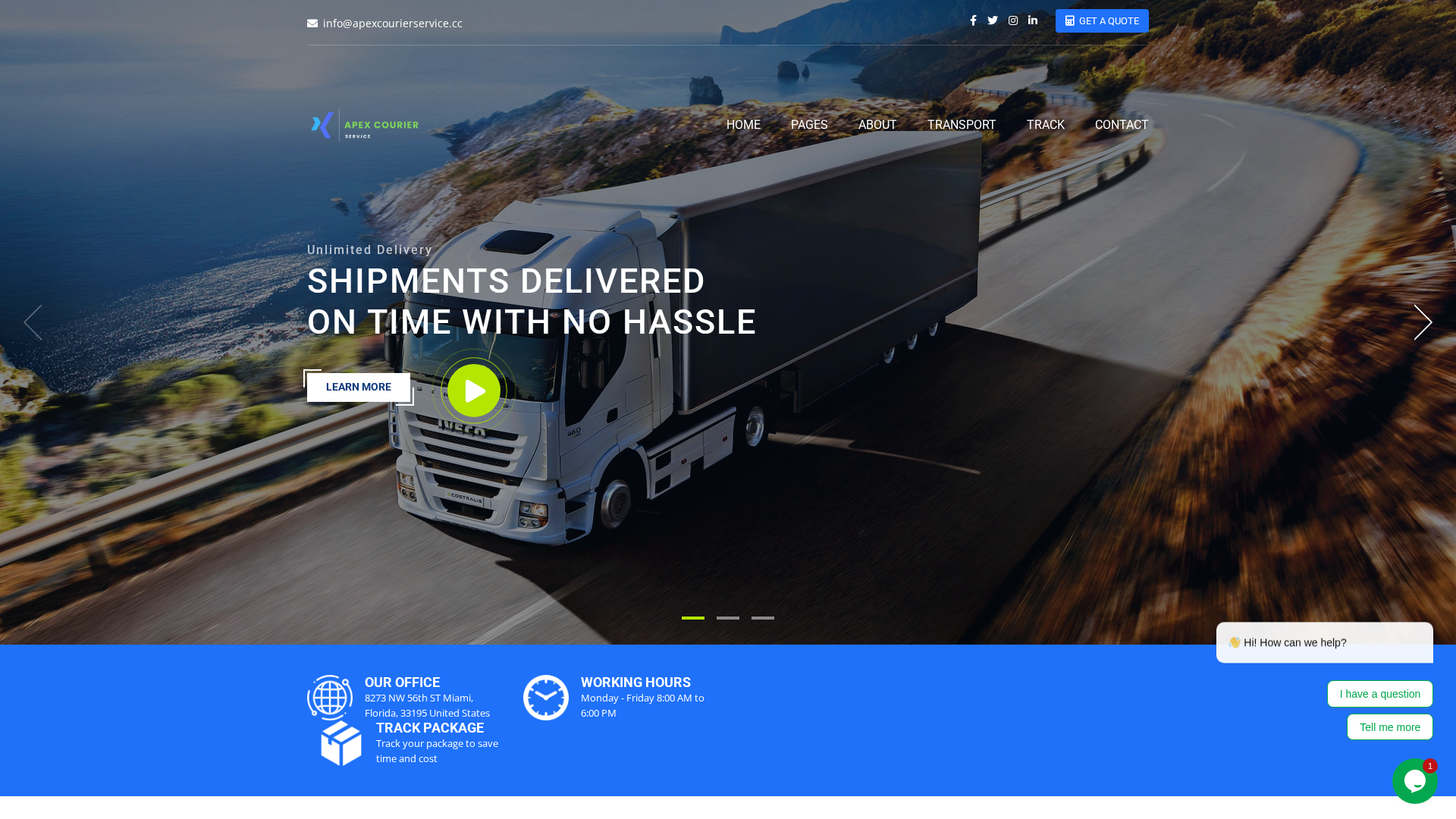 Screenshot of apexcourierservice.site