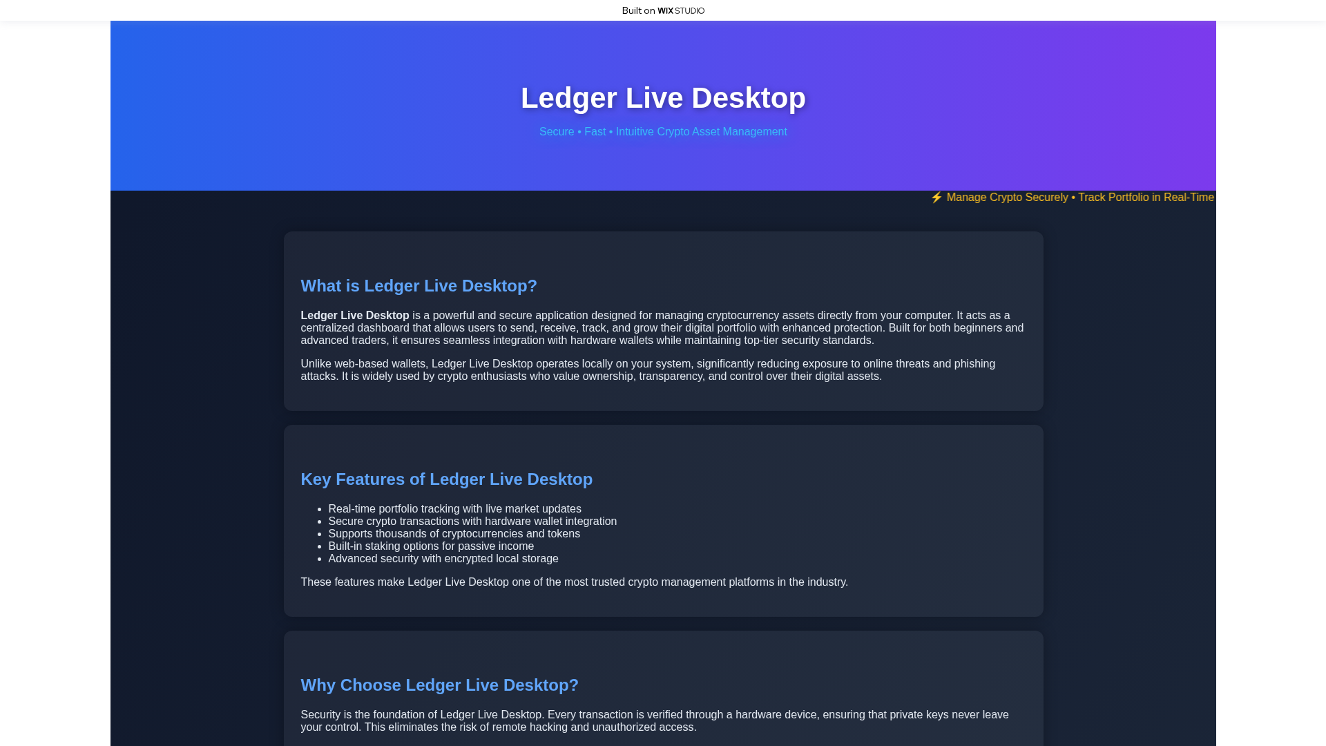 Screenshot of ledgerlive-nav.wixstudio.com