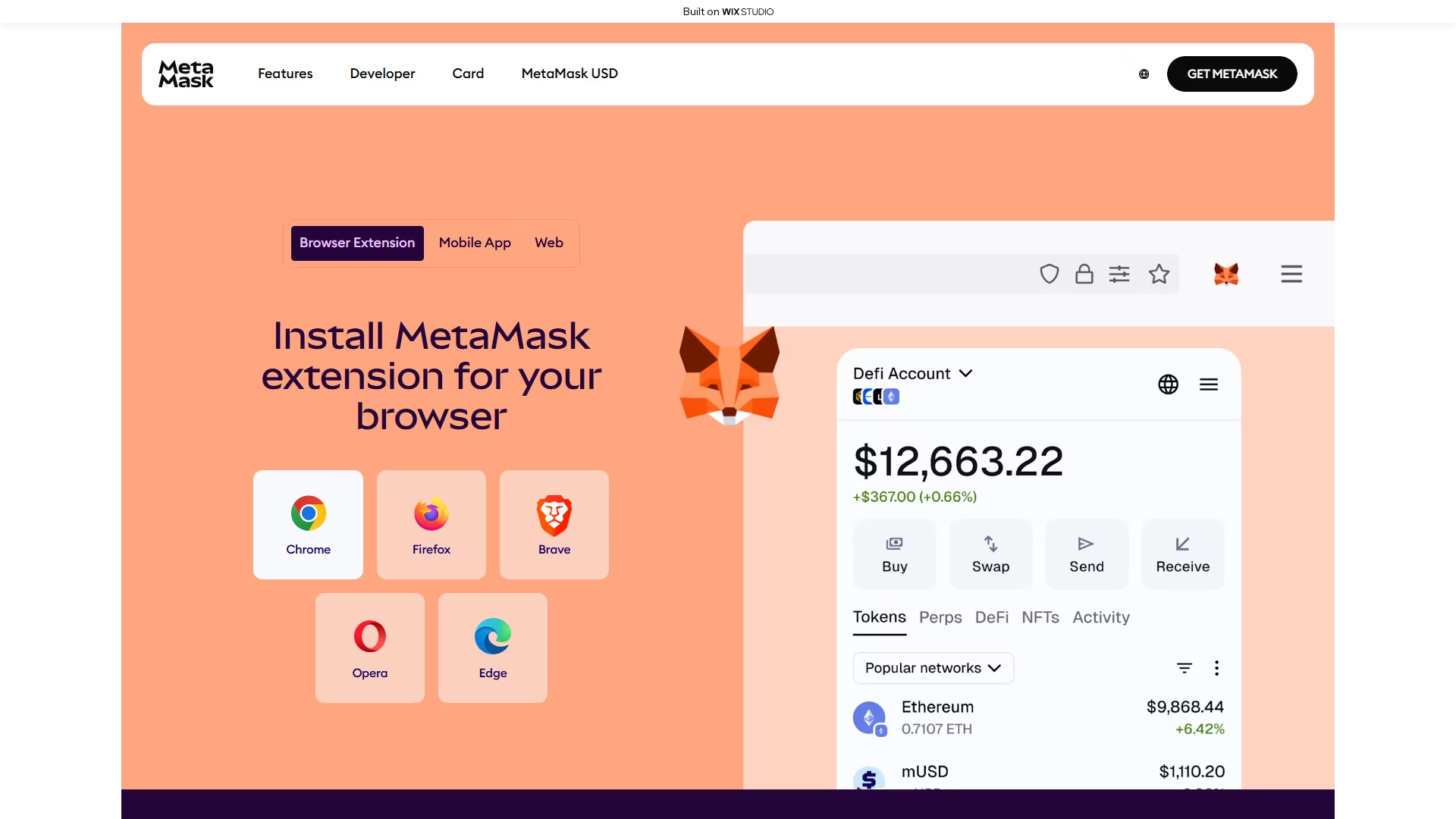 Screenshot of page-metamask.wixstudio.com