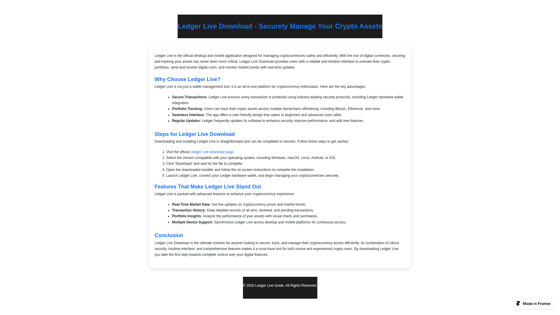 Screenshot of started-new-ldgr-live.framer.media