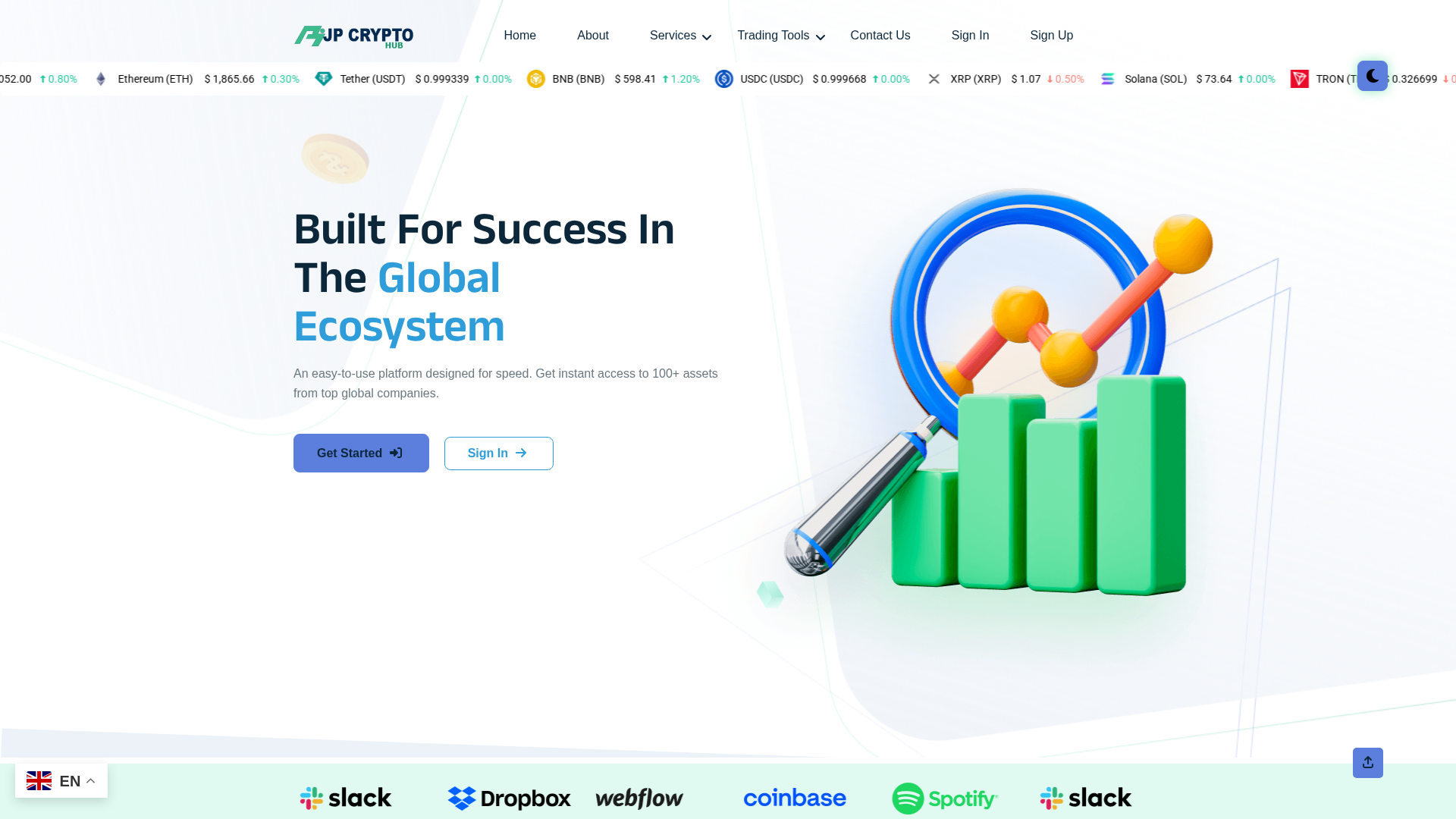 Screenshot of jpcrypthub.com