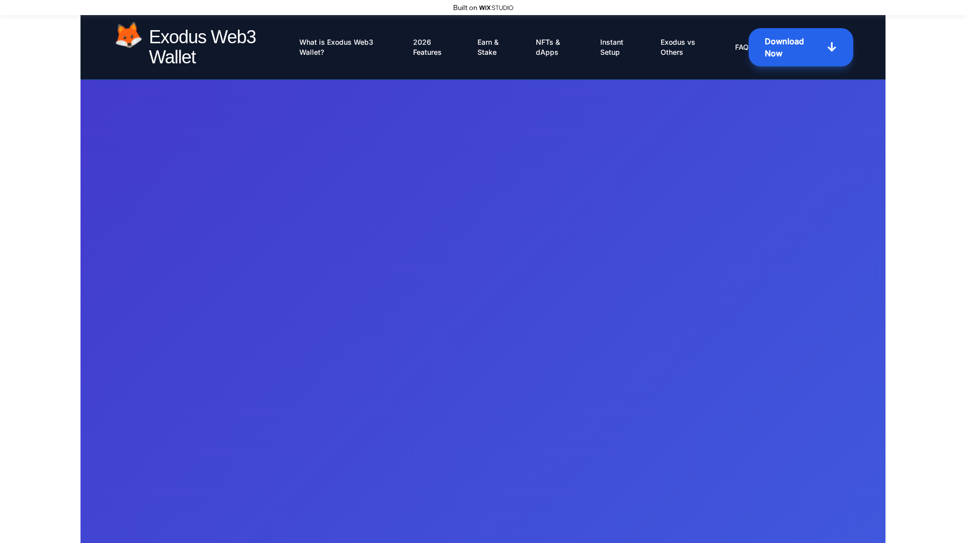Screenshot of web3-exo-dus.wixstudio.com