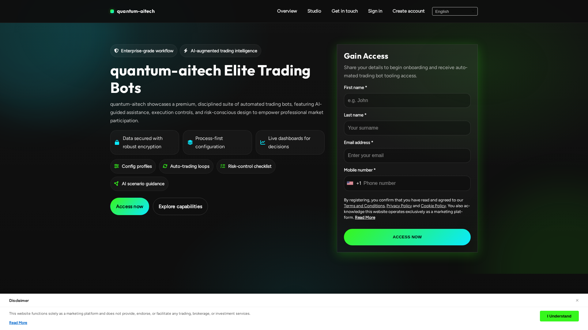 Screenshot of quantum-aitech.com