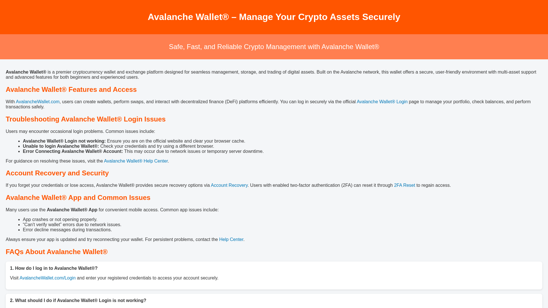 Screenshot of secure-avalancche-wallet.pages.dev