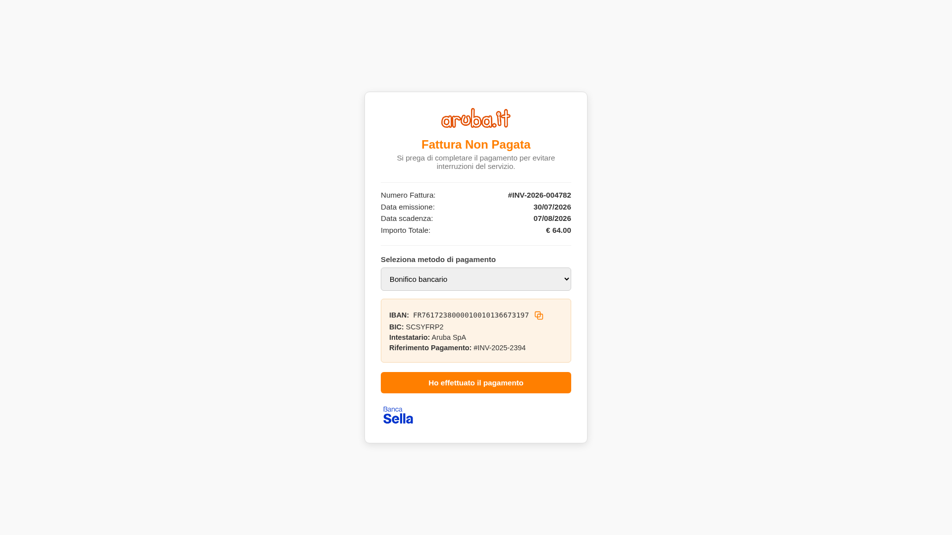Screenshot of fatturapagamento.click