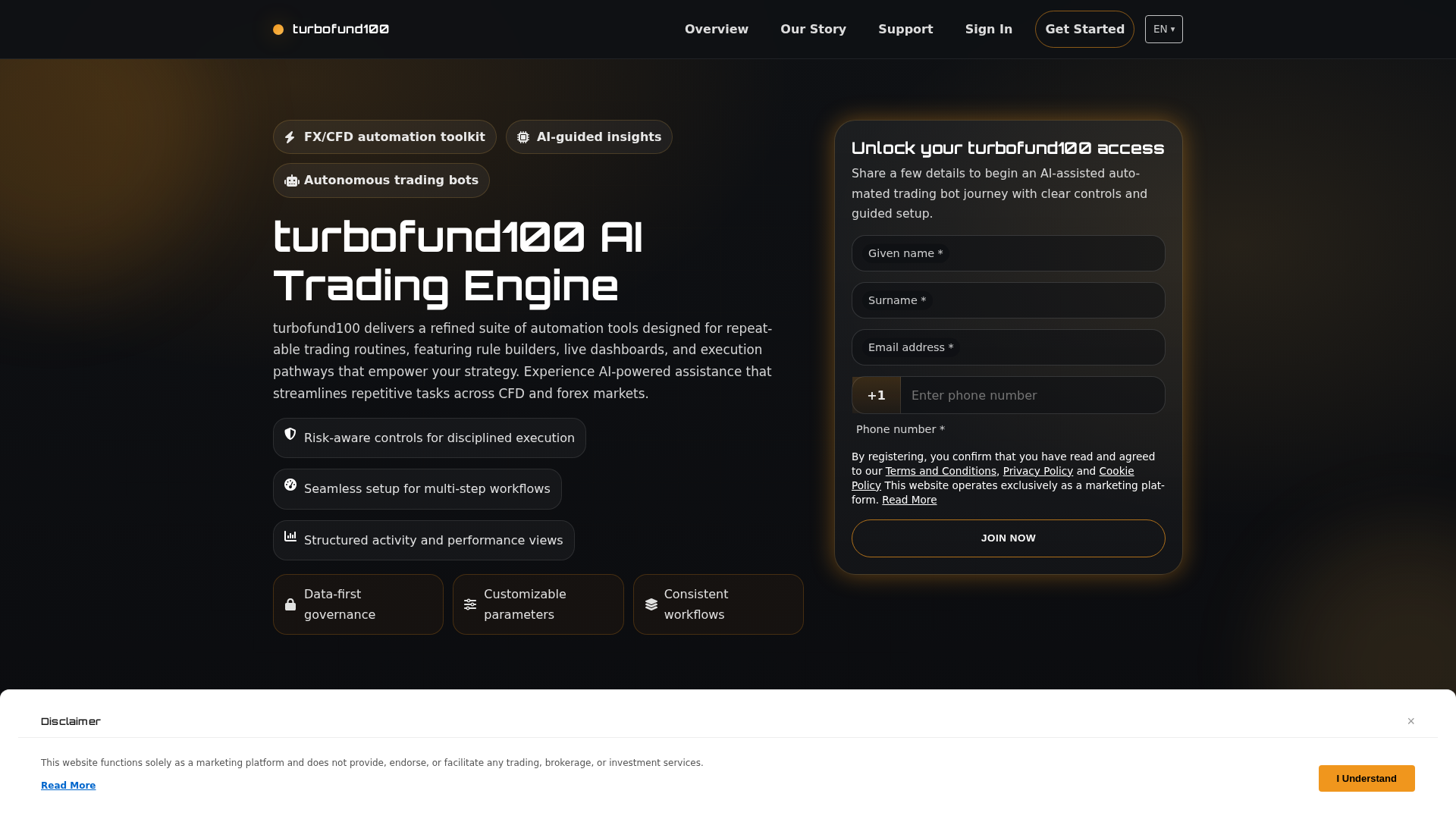 Screenshot of turbofund100system.com