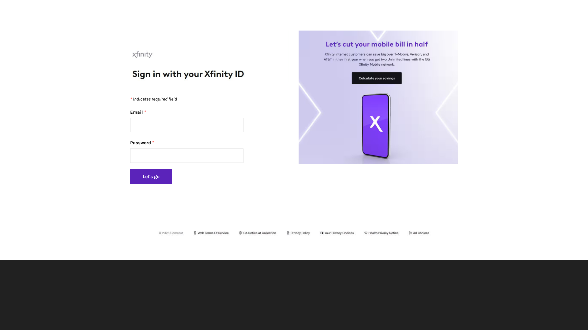Screenshot of www.webservice000auth-xfinity.weebly.com