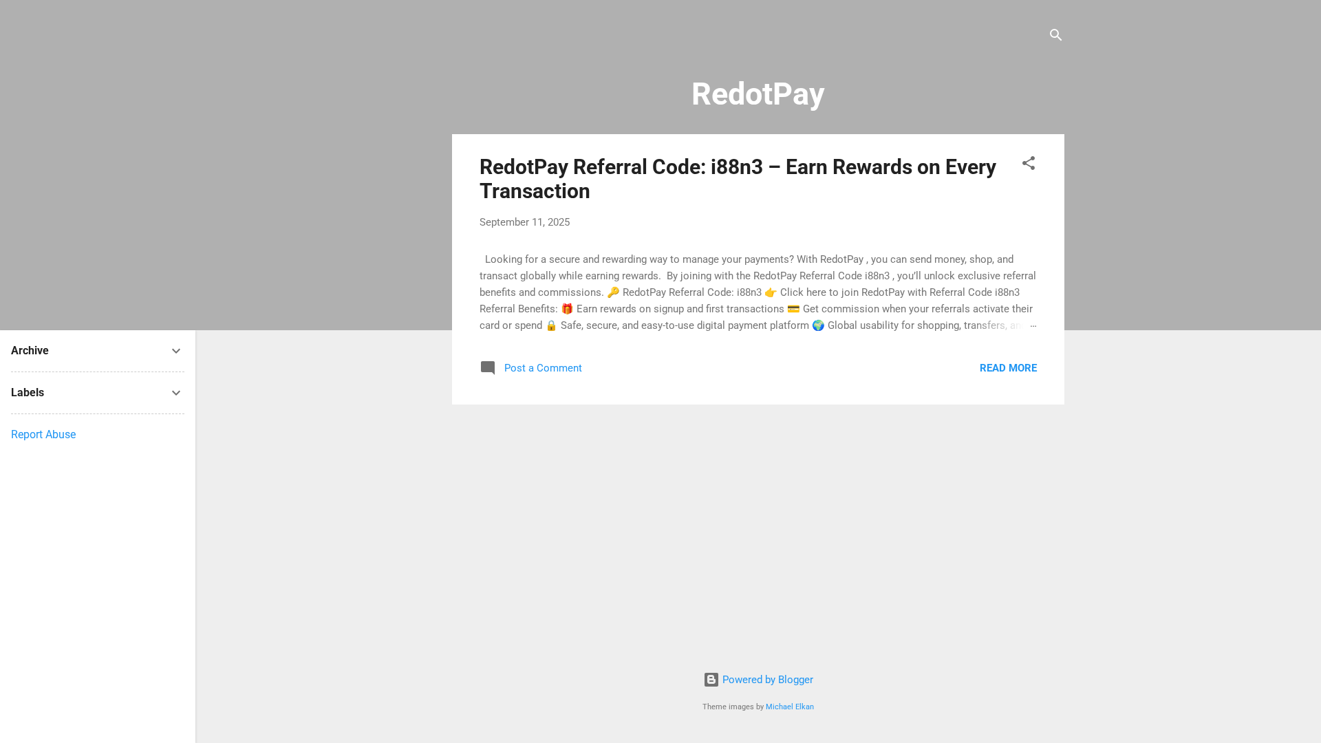 Screenshot of redotpayreferralcode.blogspot.com